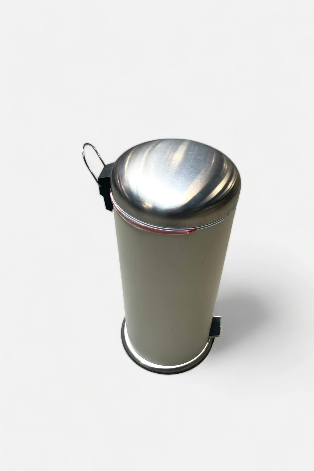 White metal garbage can - Relieve Furniture