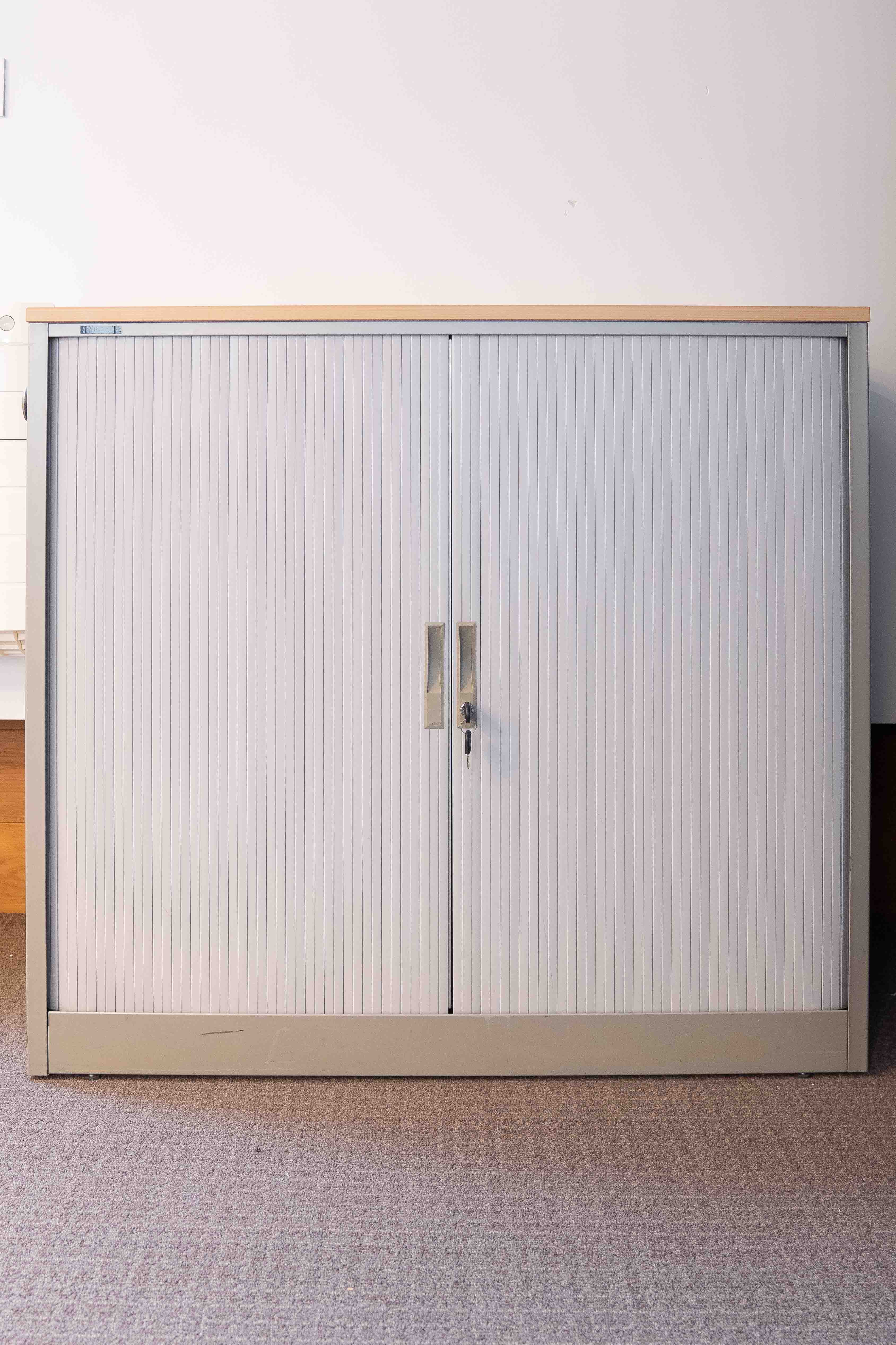 Grey storage with wood top-0