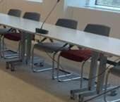 160cm Foldable light Grey top table on wheels with dark Grey legs-1