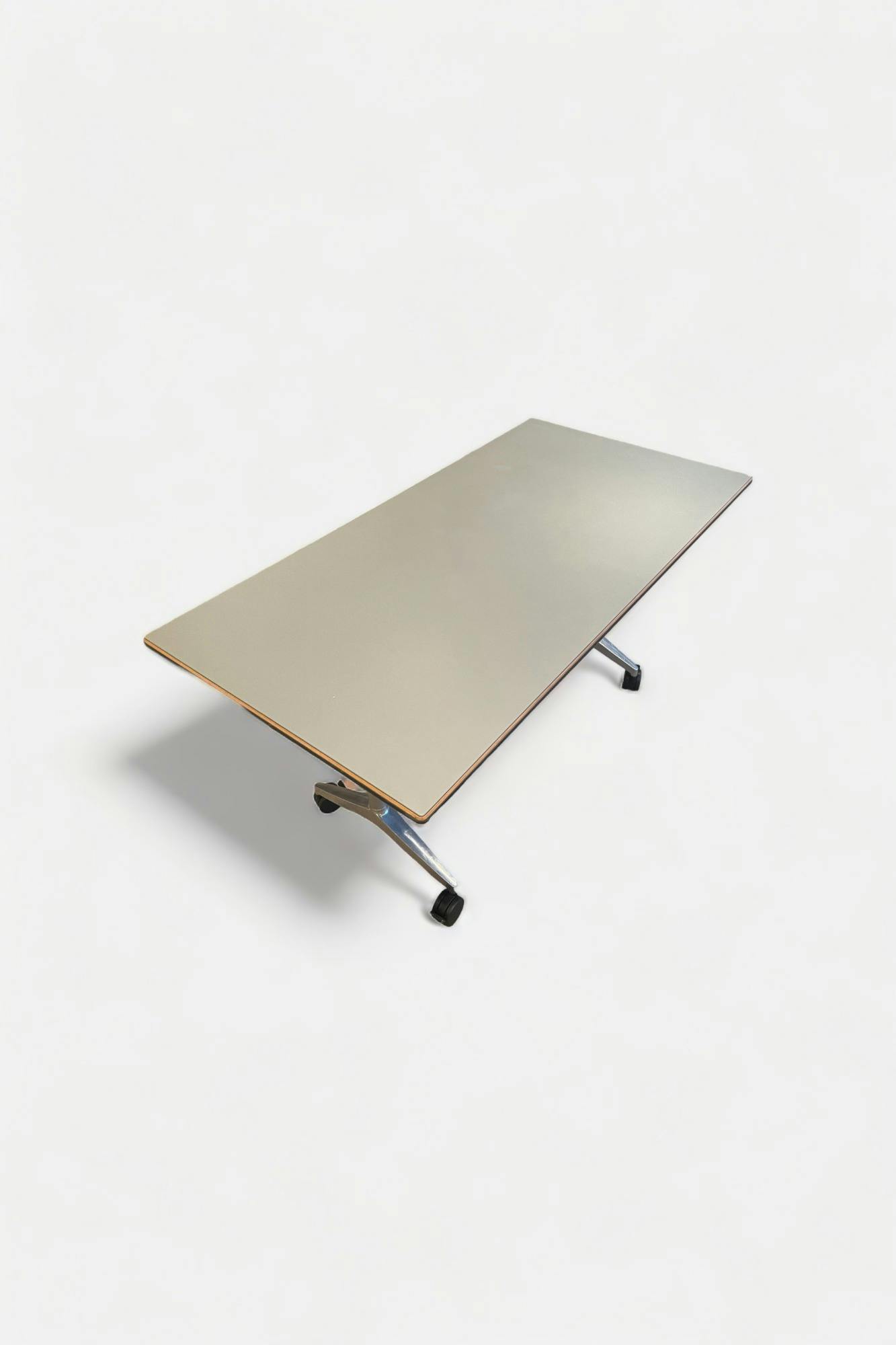 Houten opvouwbare tafel op grijze poten met wielen - Relieve Furniture