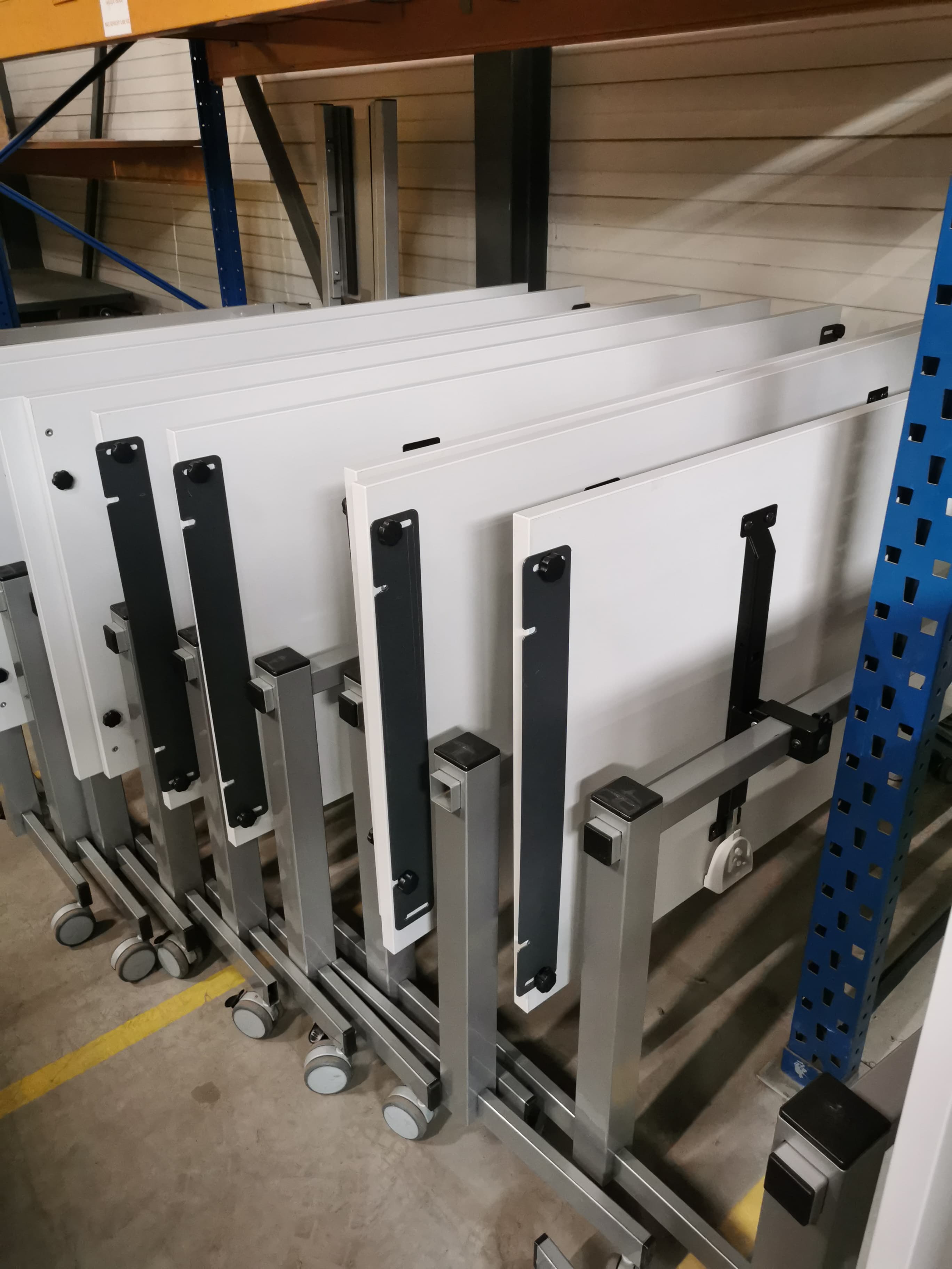 160cm Foldable light Grey top table on wheels with dark Grey legs-0