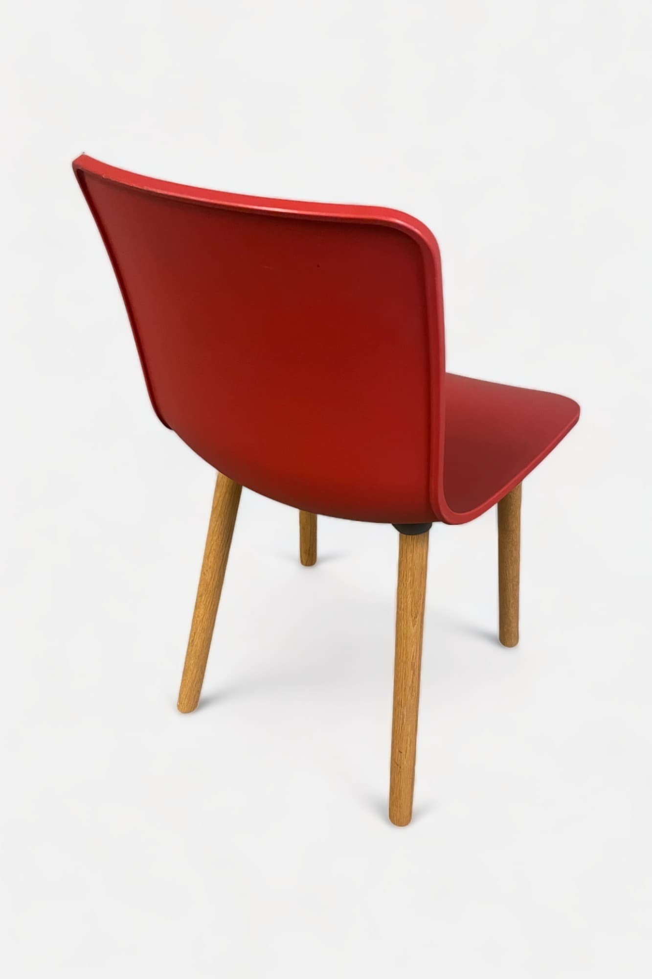 Vitra chair red/dark peach wooden legs nordic style-1