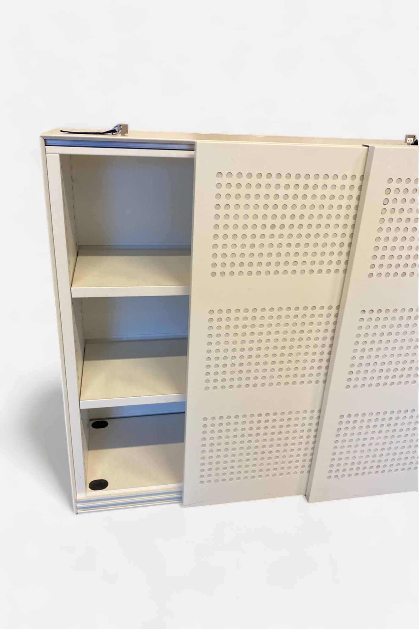 White low cabinet 2 doors and key locking system-2