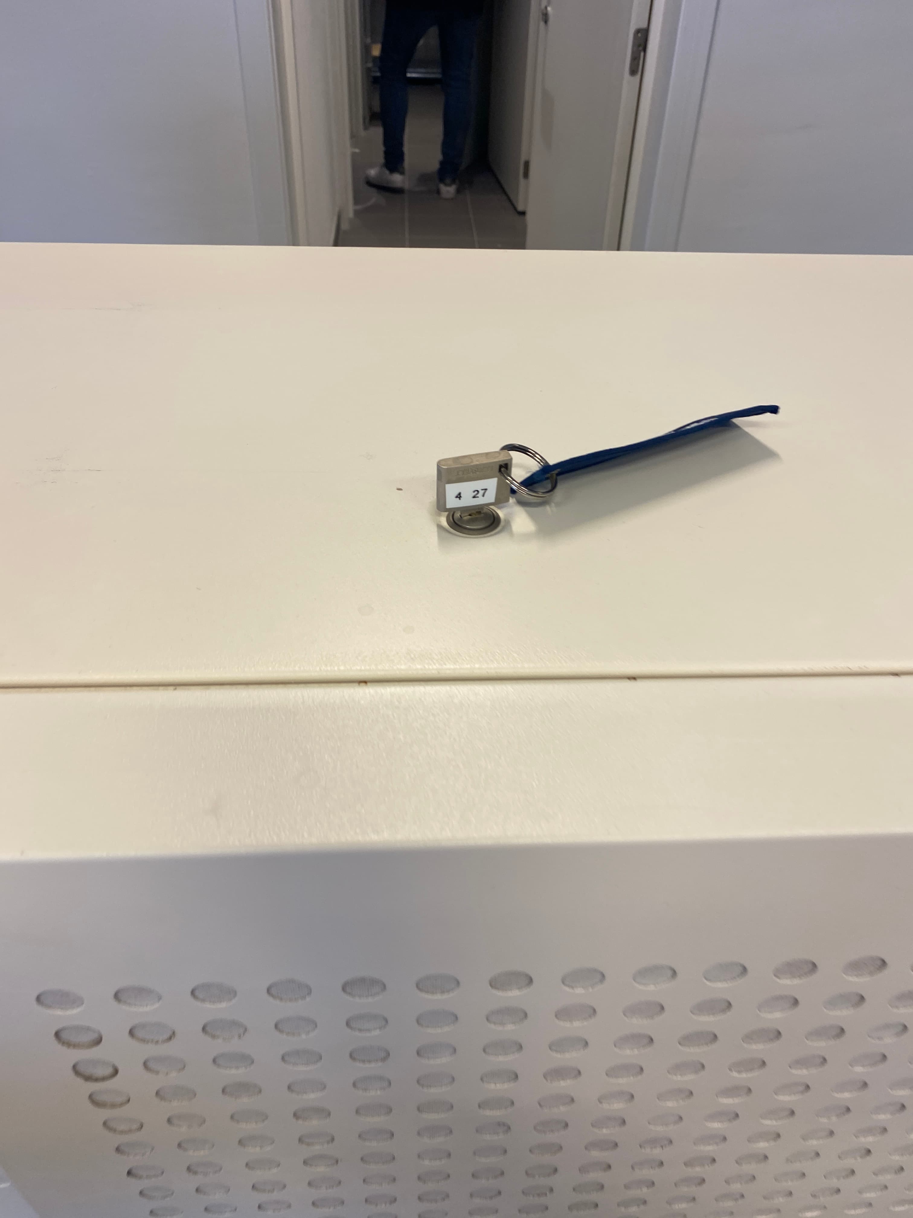 White low cabinet 2 doors and key locking system-1