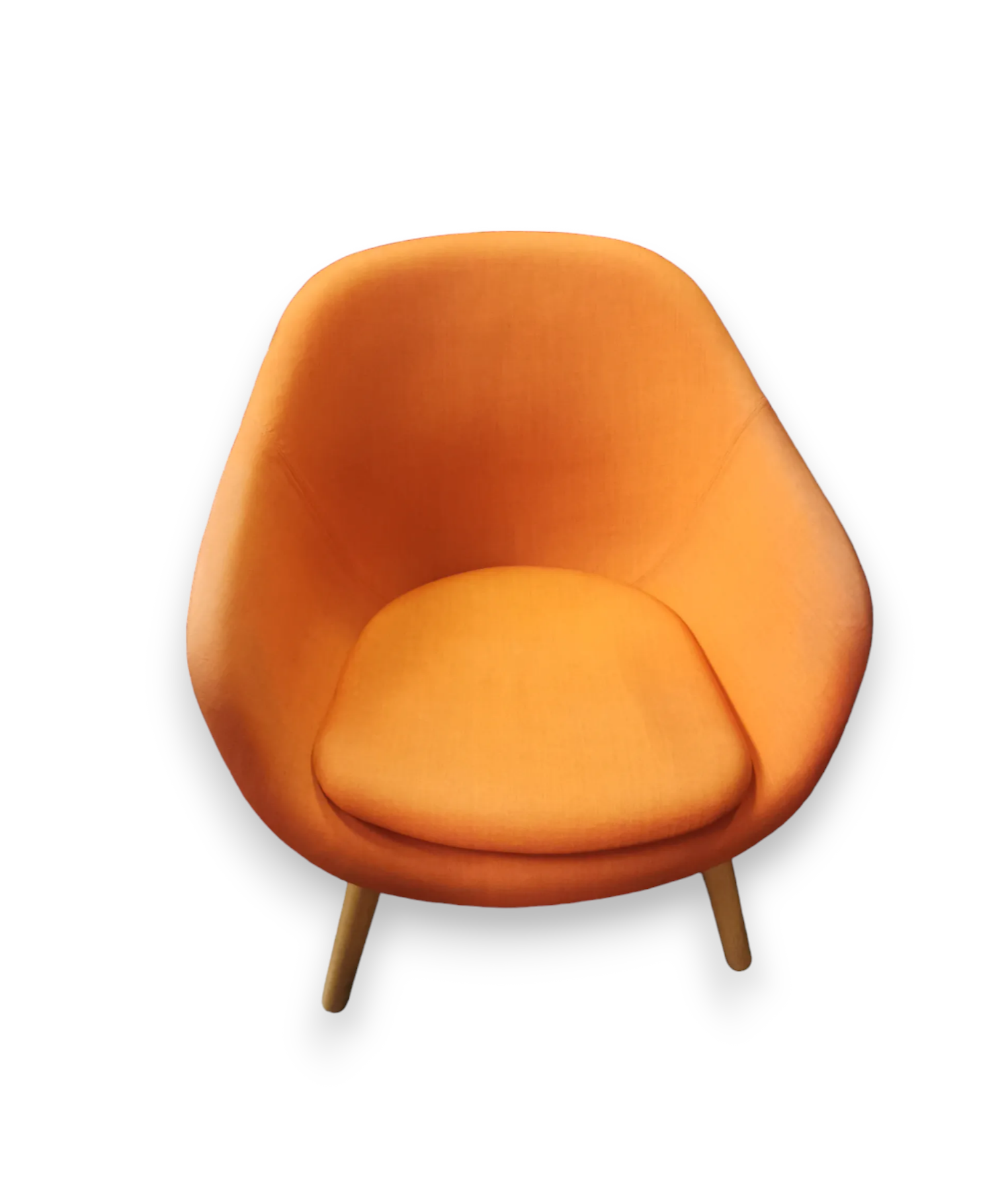 Oranje fauteuil op houten poten - Relieve Furniture