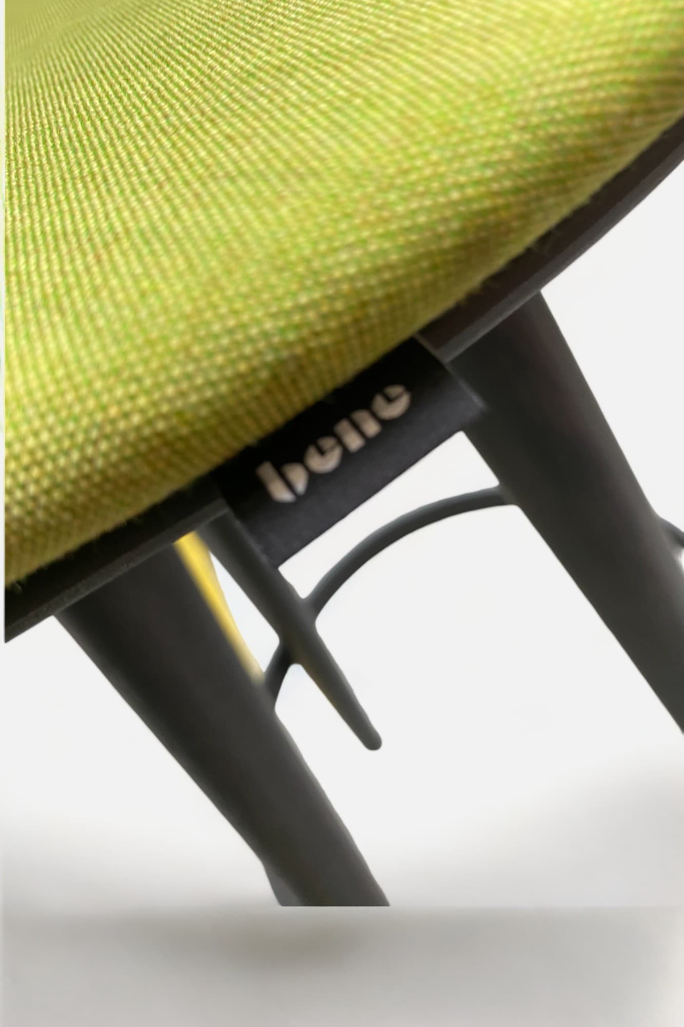 Bene Timba light green bar chair on dark wood legs with anthracite plastic backrest-3