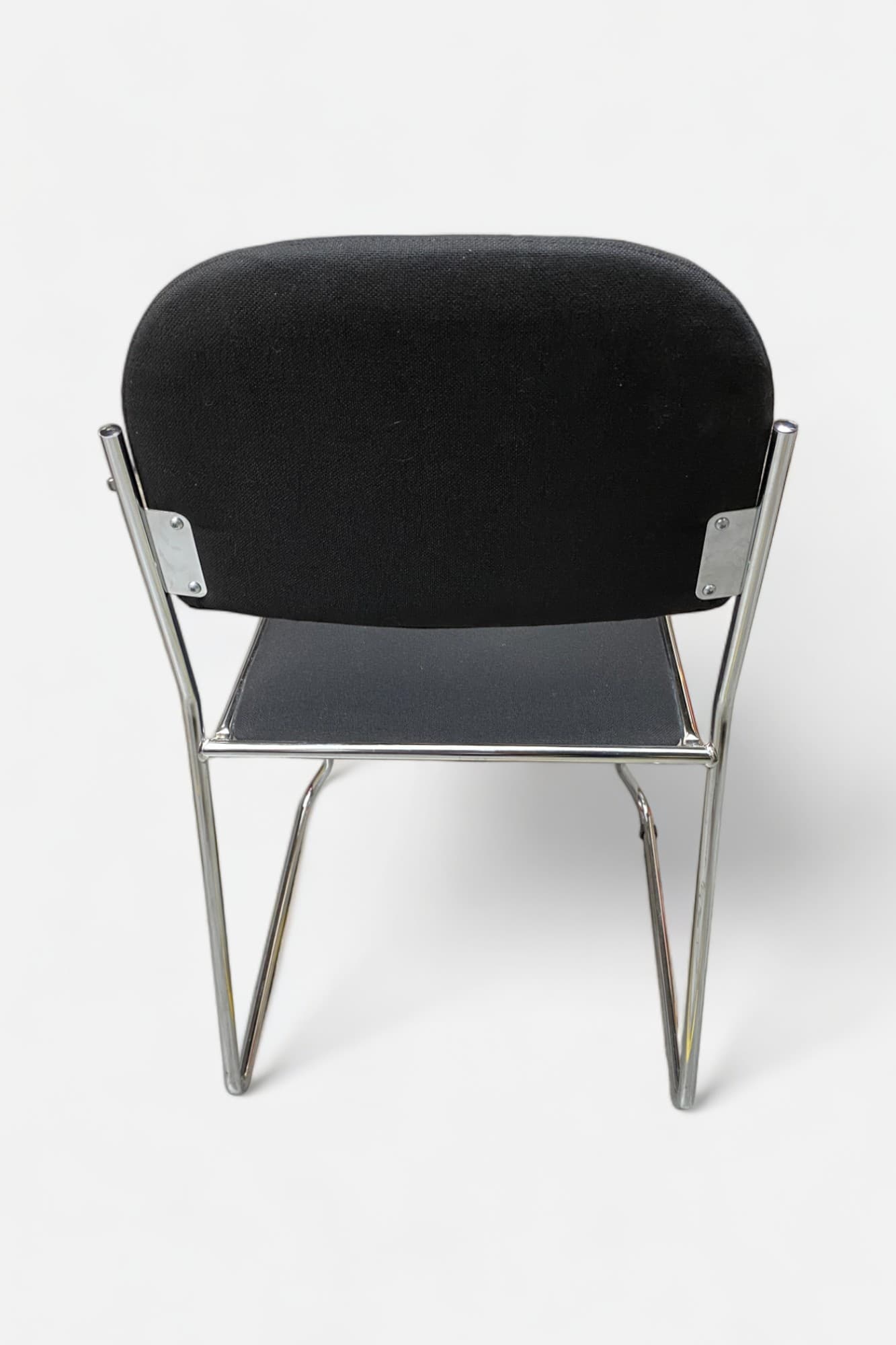Black meeting chair on steel legs-2