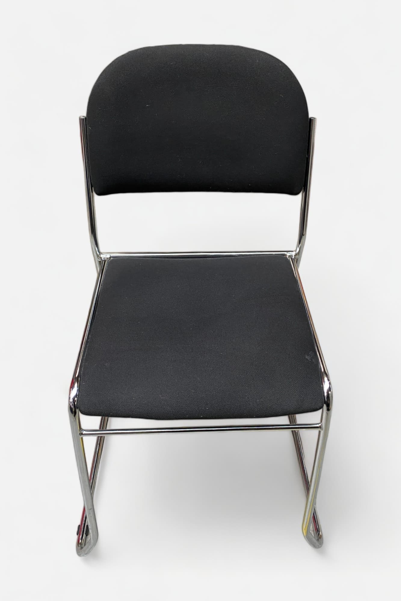 Black meeting chair on steel legs-1