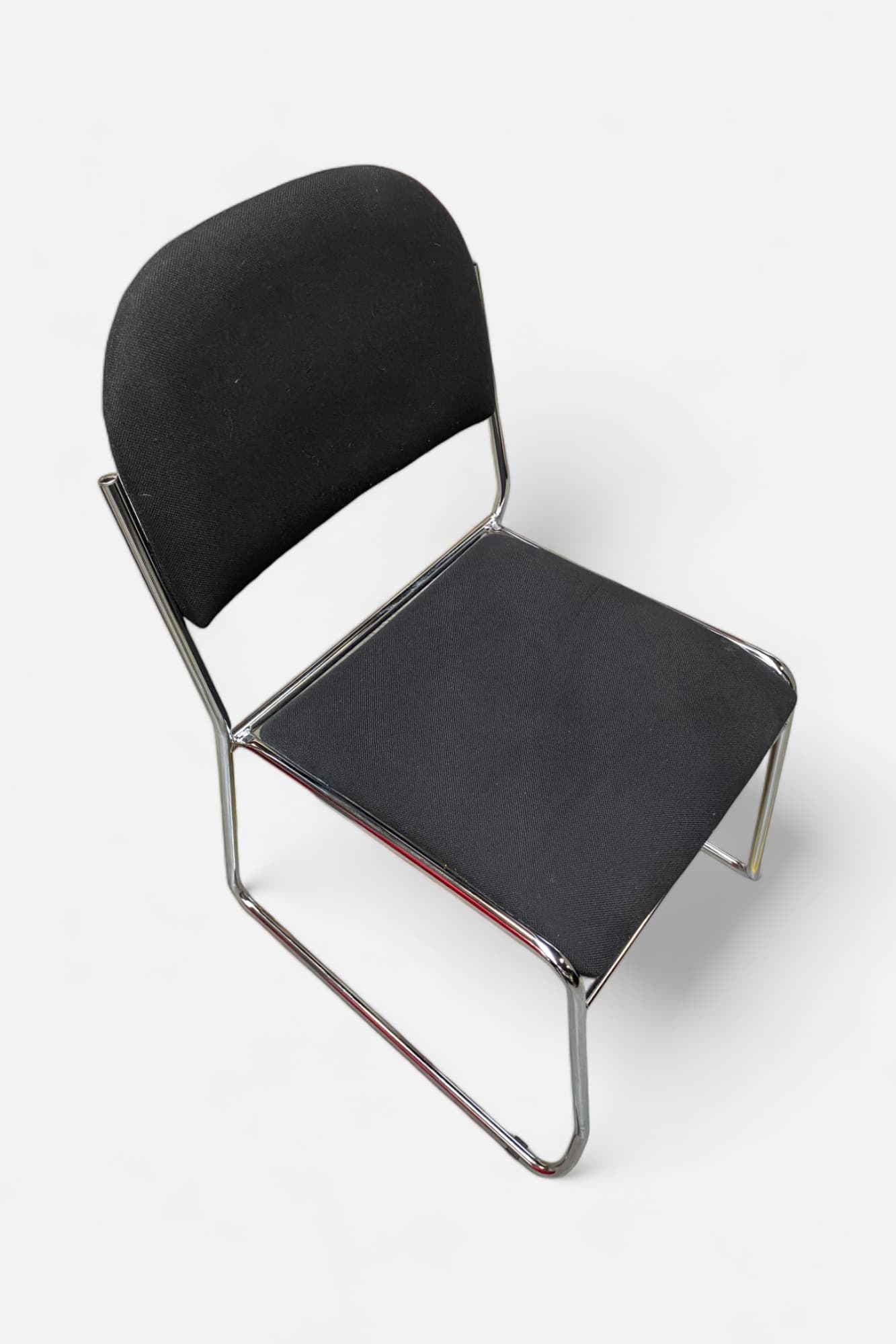 Black meeting chair on steel legs-0