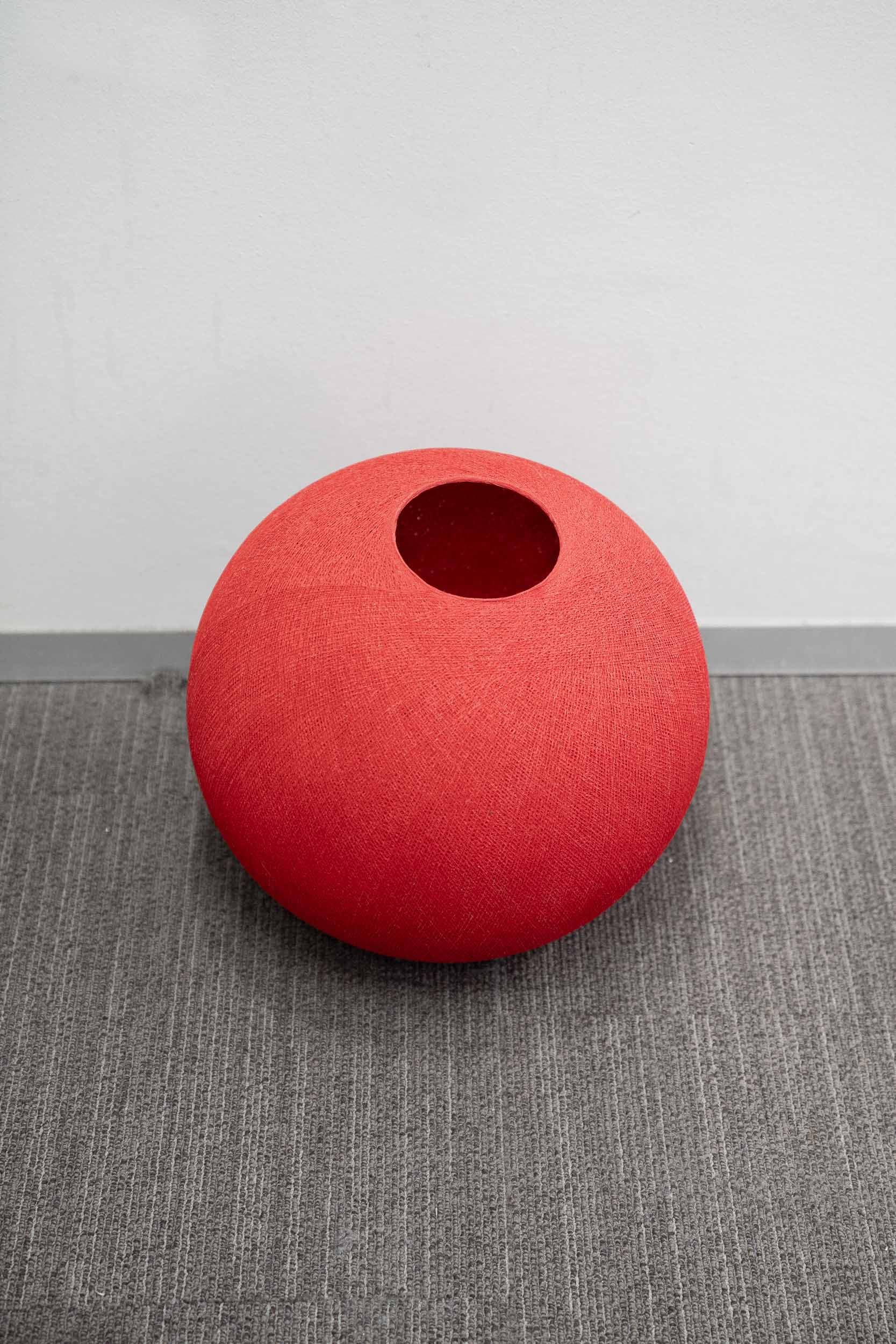 Large (40cm) RED ceiling lamp with hanging system-2