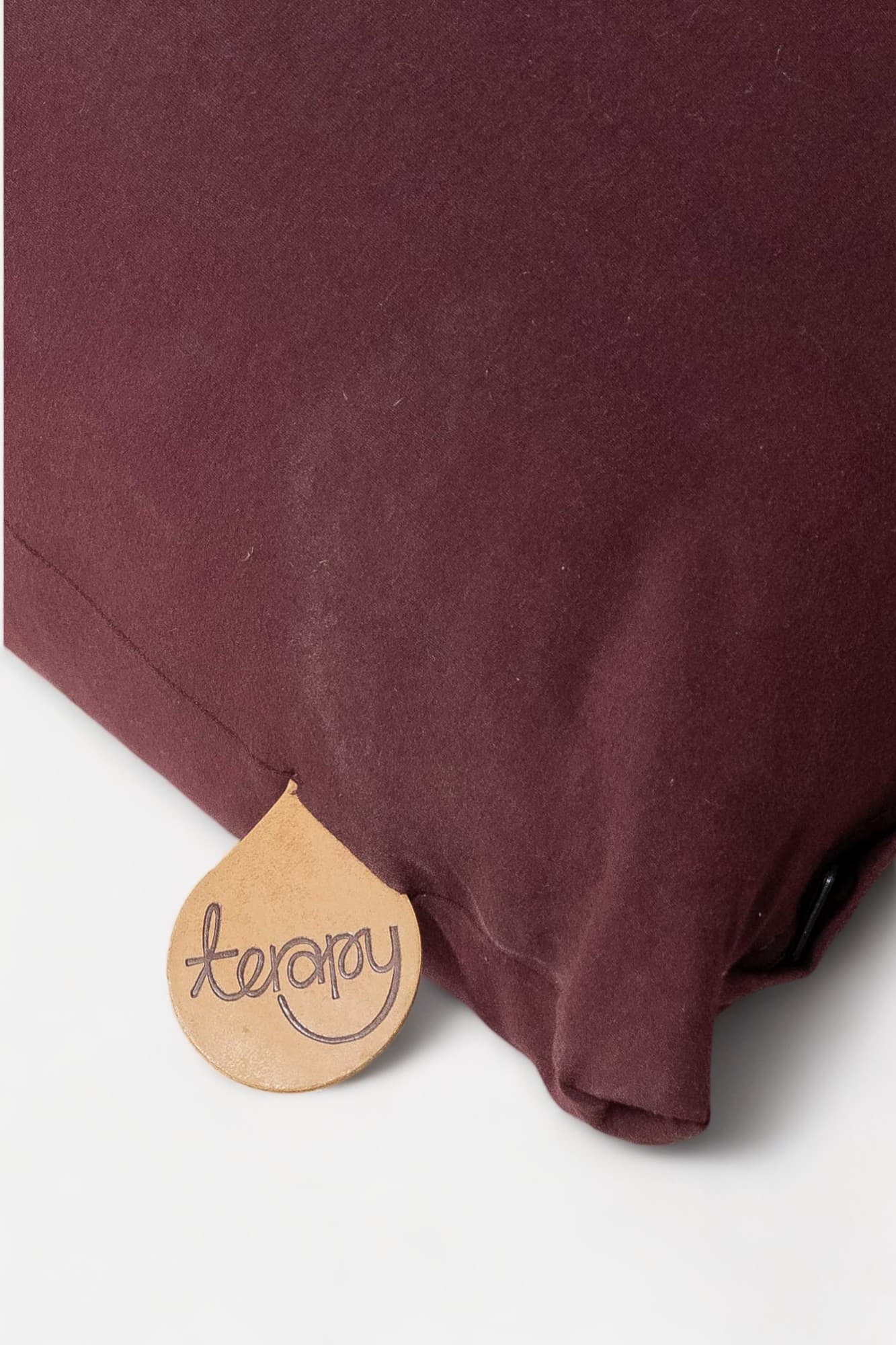 Burgundy Terapy fabric cushion-1