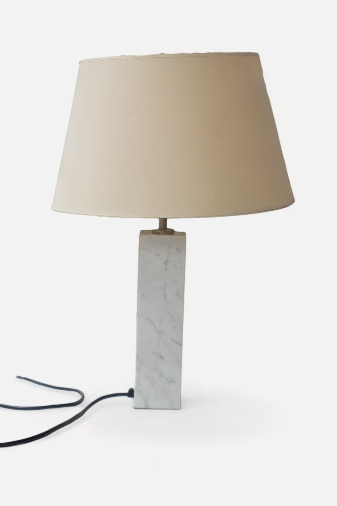 Wabbes design medium beige lampshade on white marble base-0