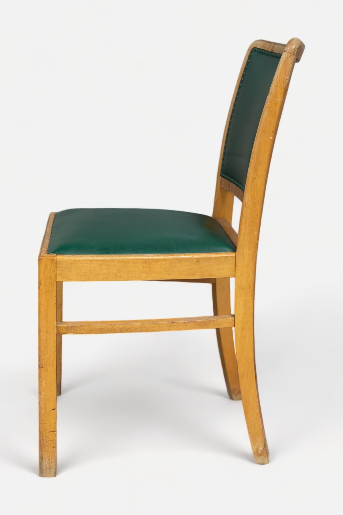 Vintage Wood and green chair-2