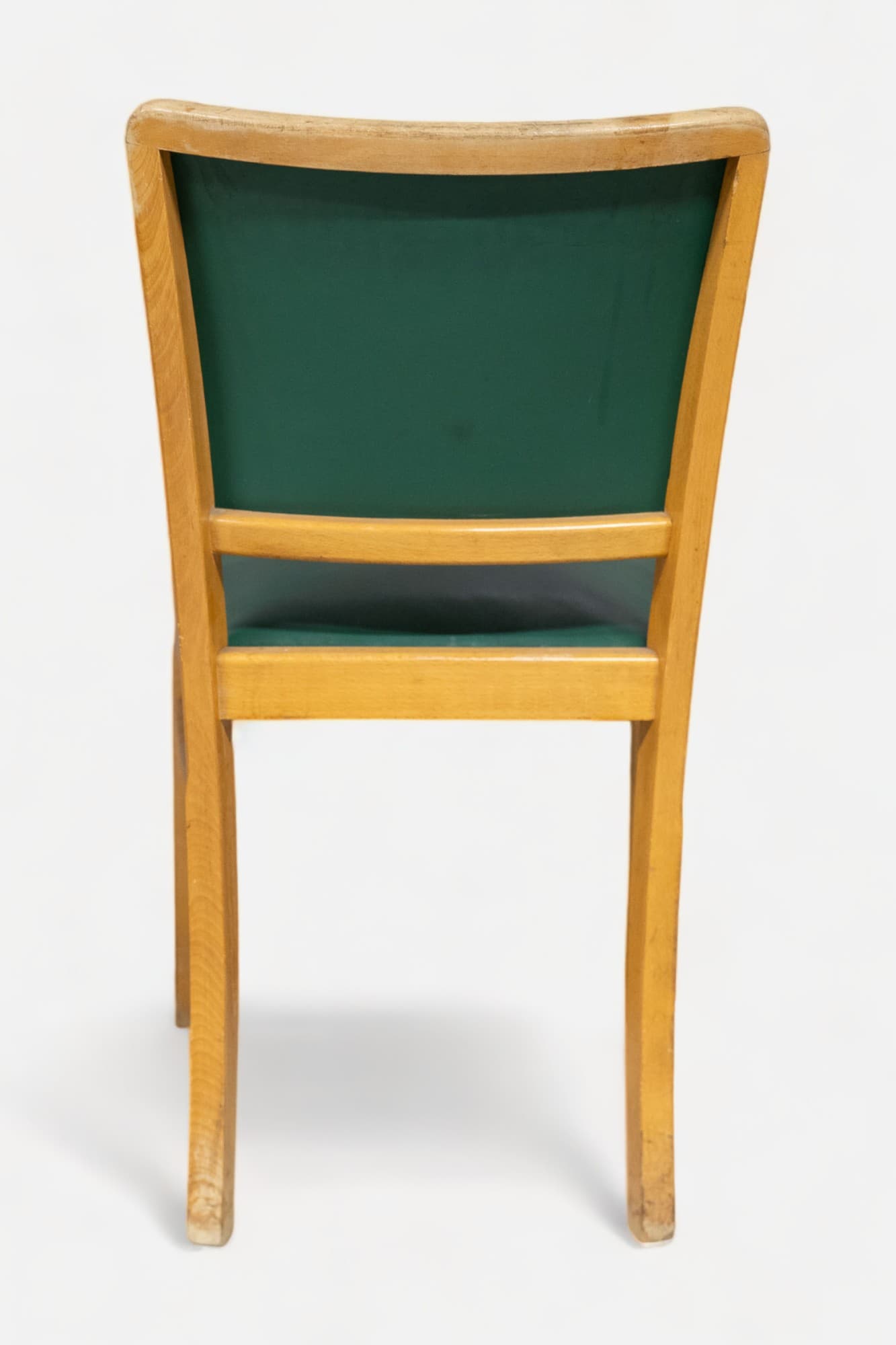 Vintage Wood and green chair-3