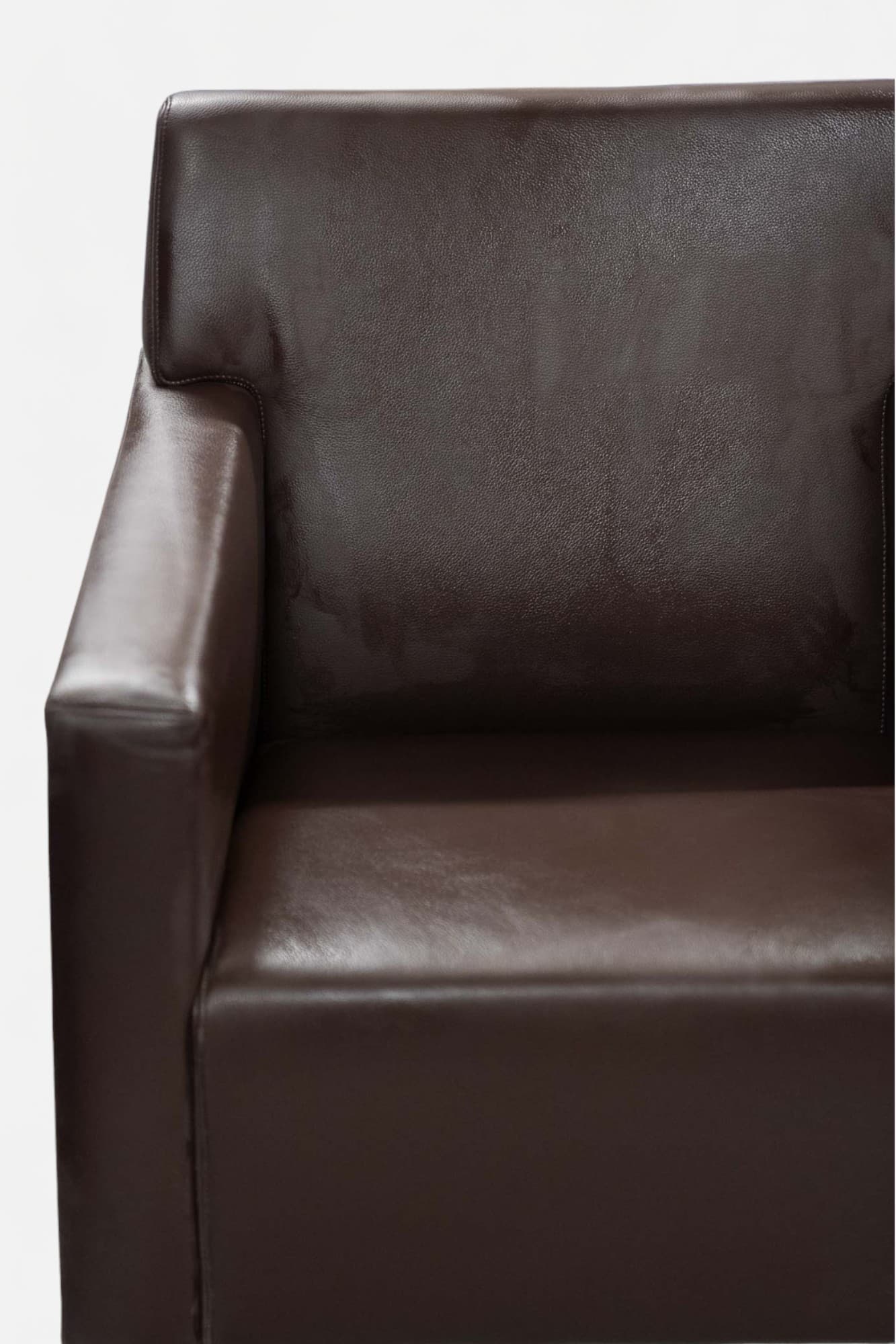 Fauteuil en cuir design Moroso Dark Brown avec pieds en aluminium-1