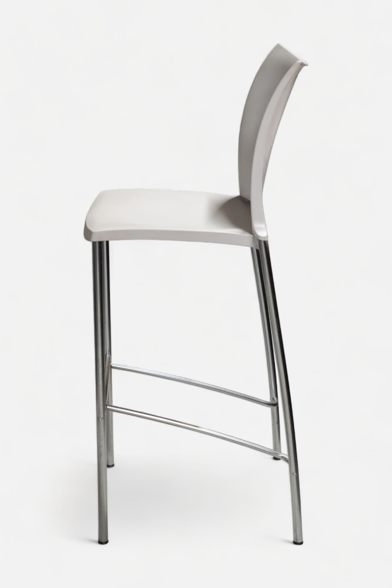 Kusch+Co White high bar chair on chromed frame and footrest-2
