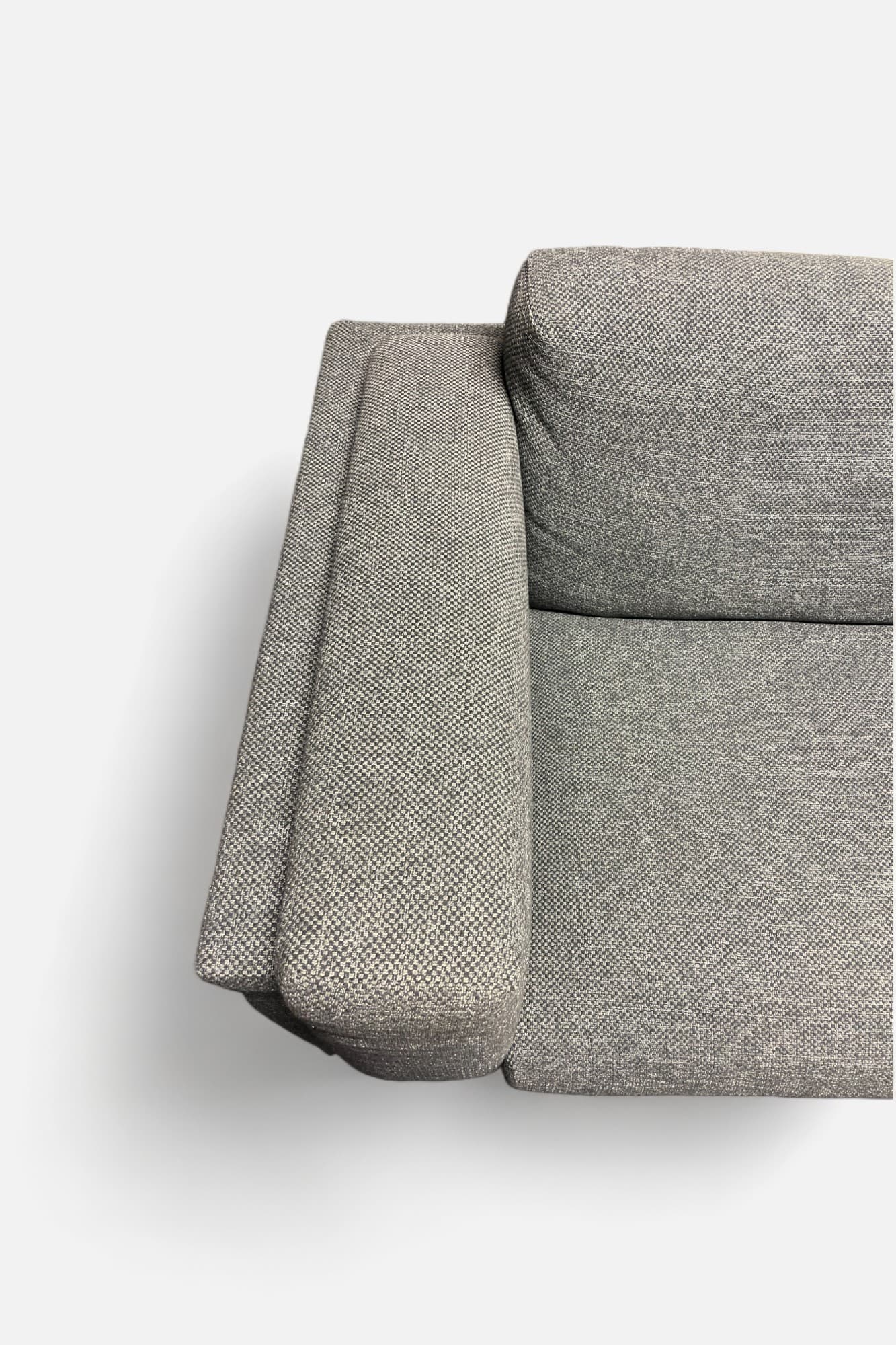 Grey Fabric Sofa with Contrast Accents and Plush Cushions-1