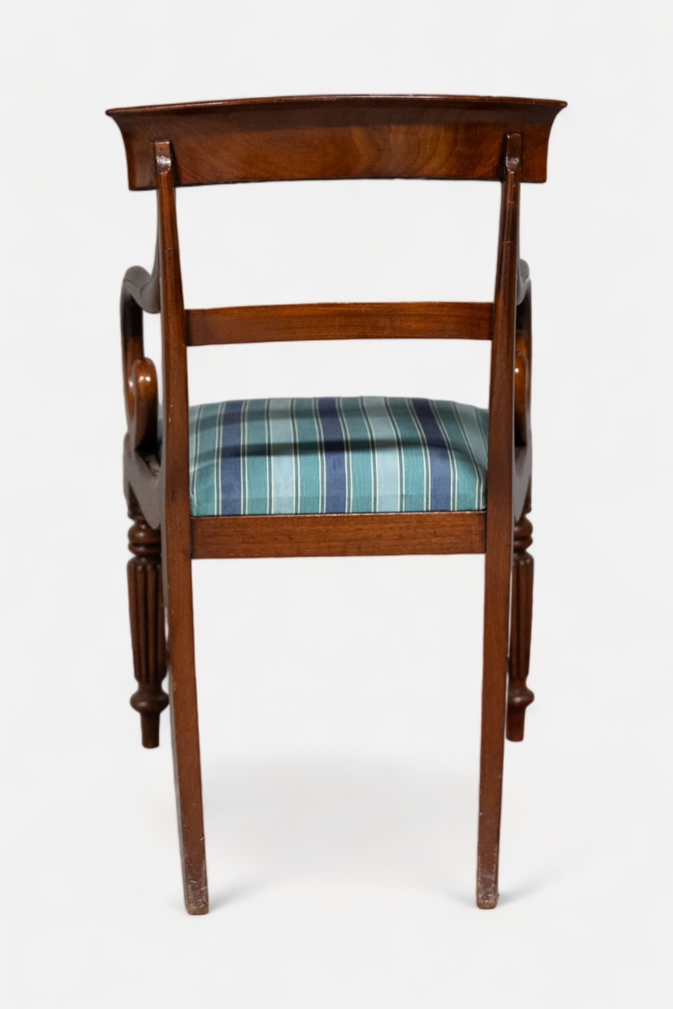 Vintage Wood chair with Blue cushion-3