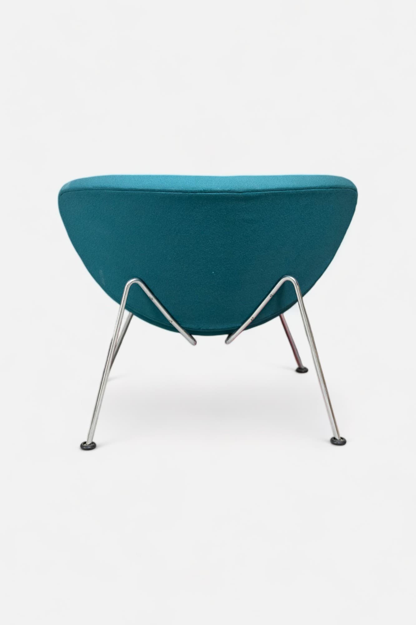 Fauteuil vintage Artifort Orange Slice- design bleu vert avec coussin sur pieds en acier-2