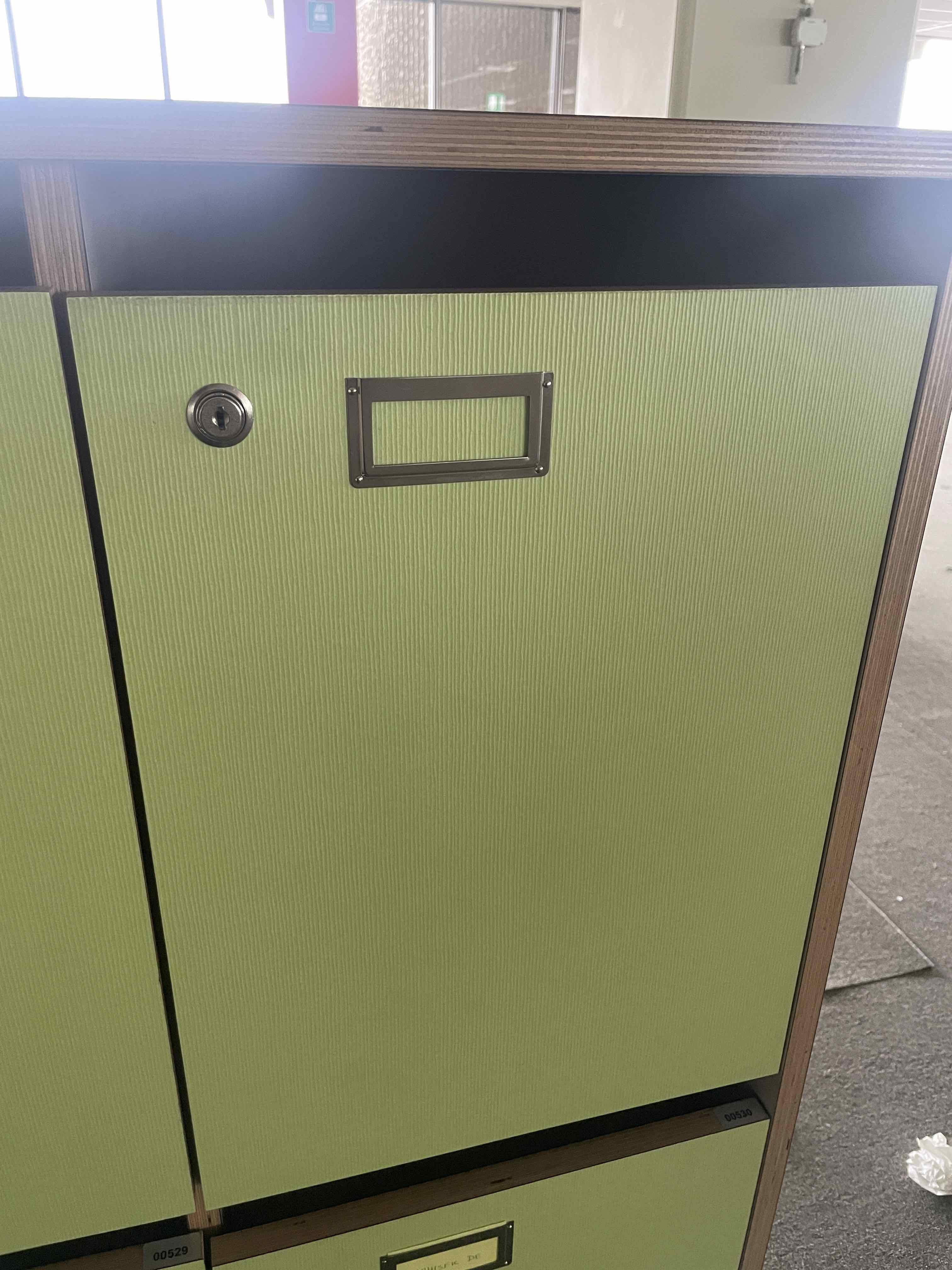 Light green lockers with key-2