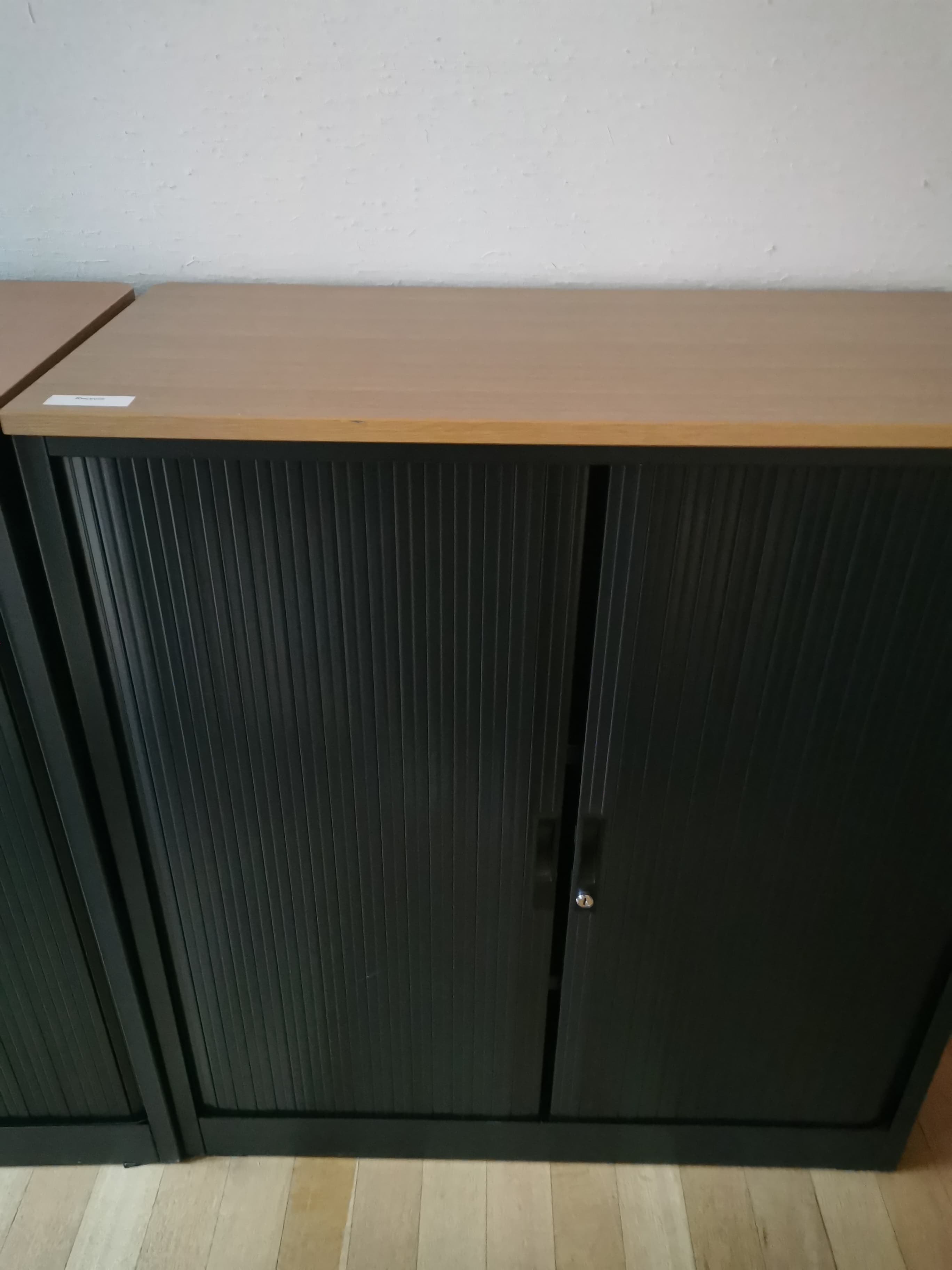 Tds medium black cupboard with wood top-0
