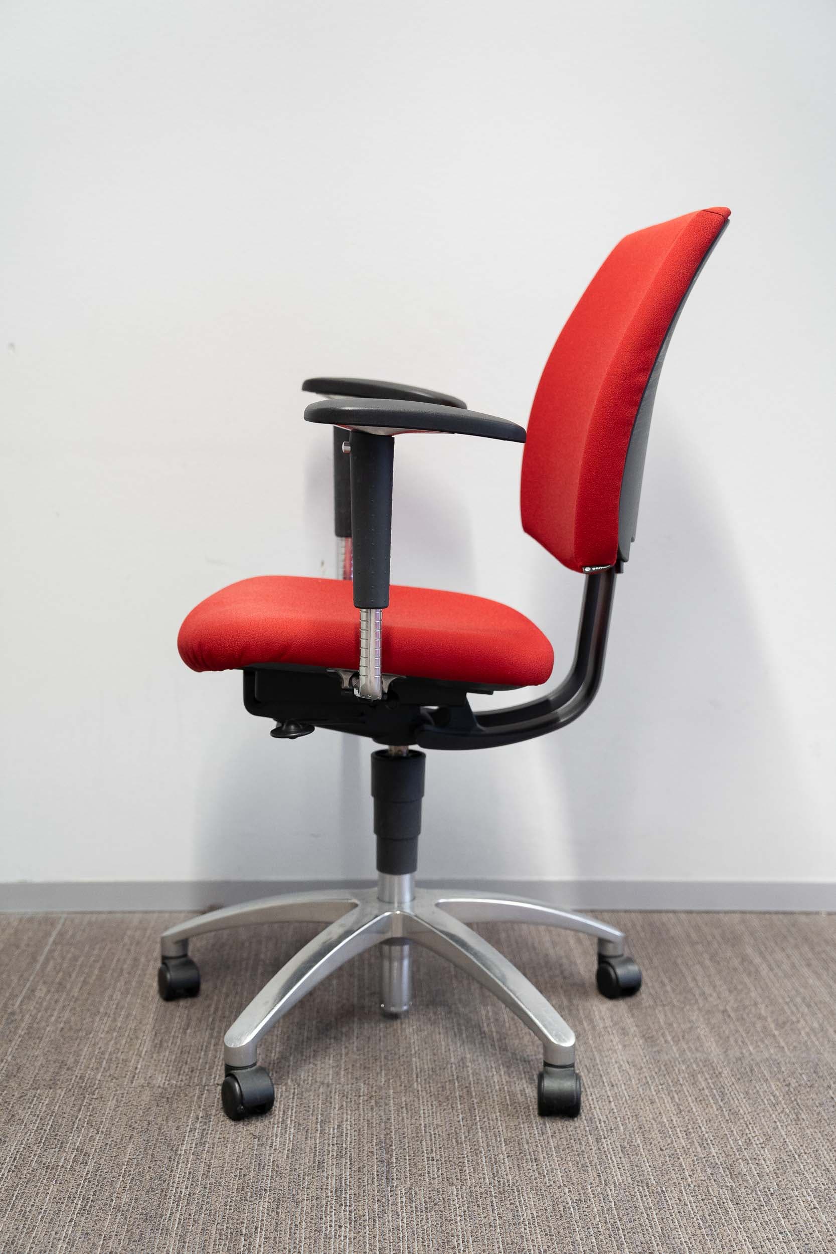 Drabert red Ergonomic office chair on wheels-2