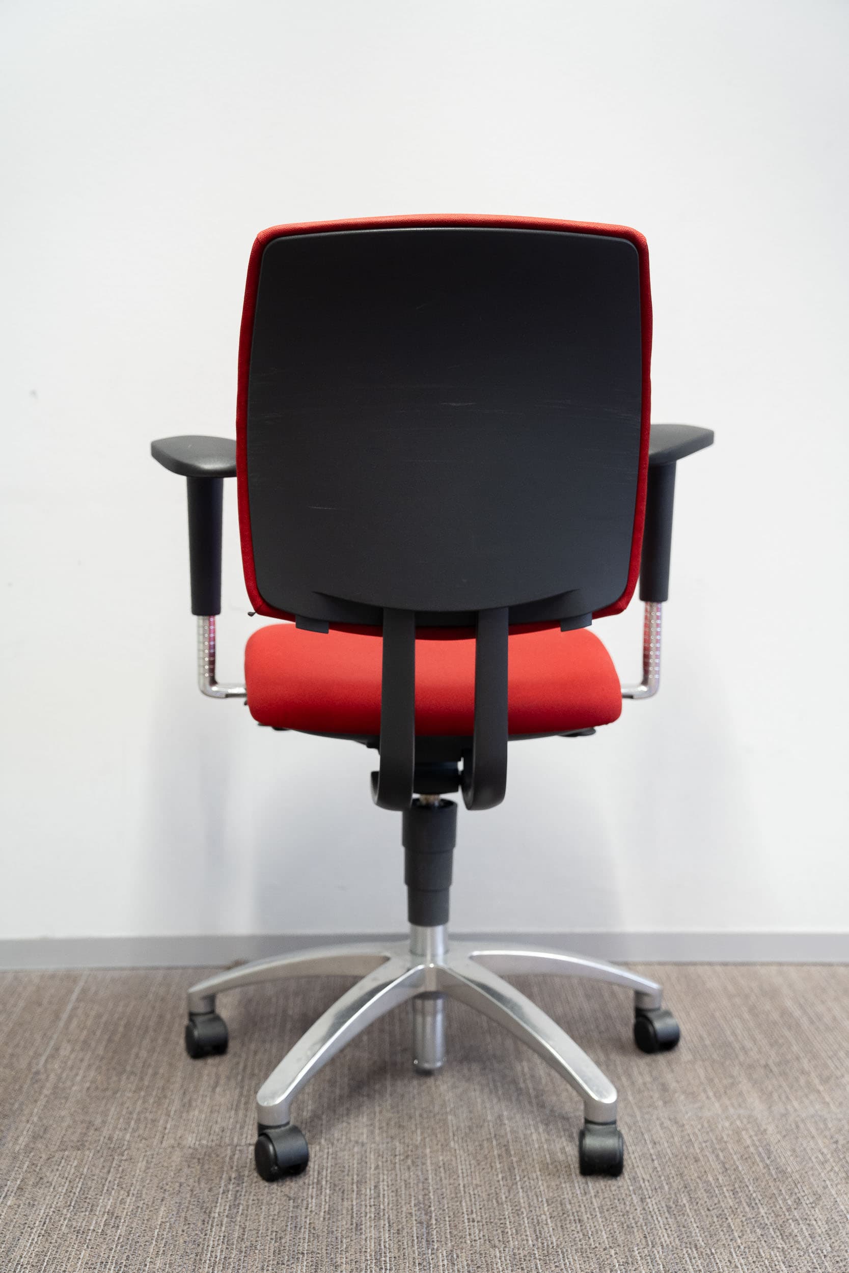 Drabert red Ergonomic office chair on wheels-3