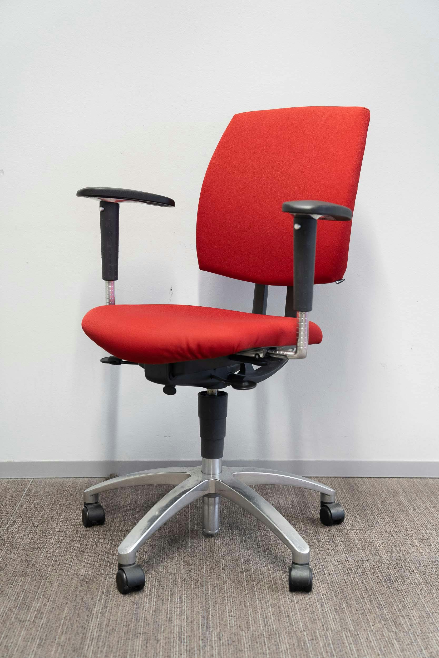 Drabert red office chair on wheels - Relieve Furniture