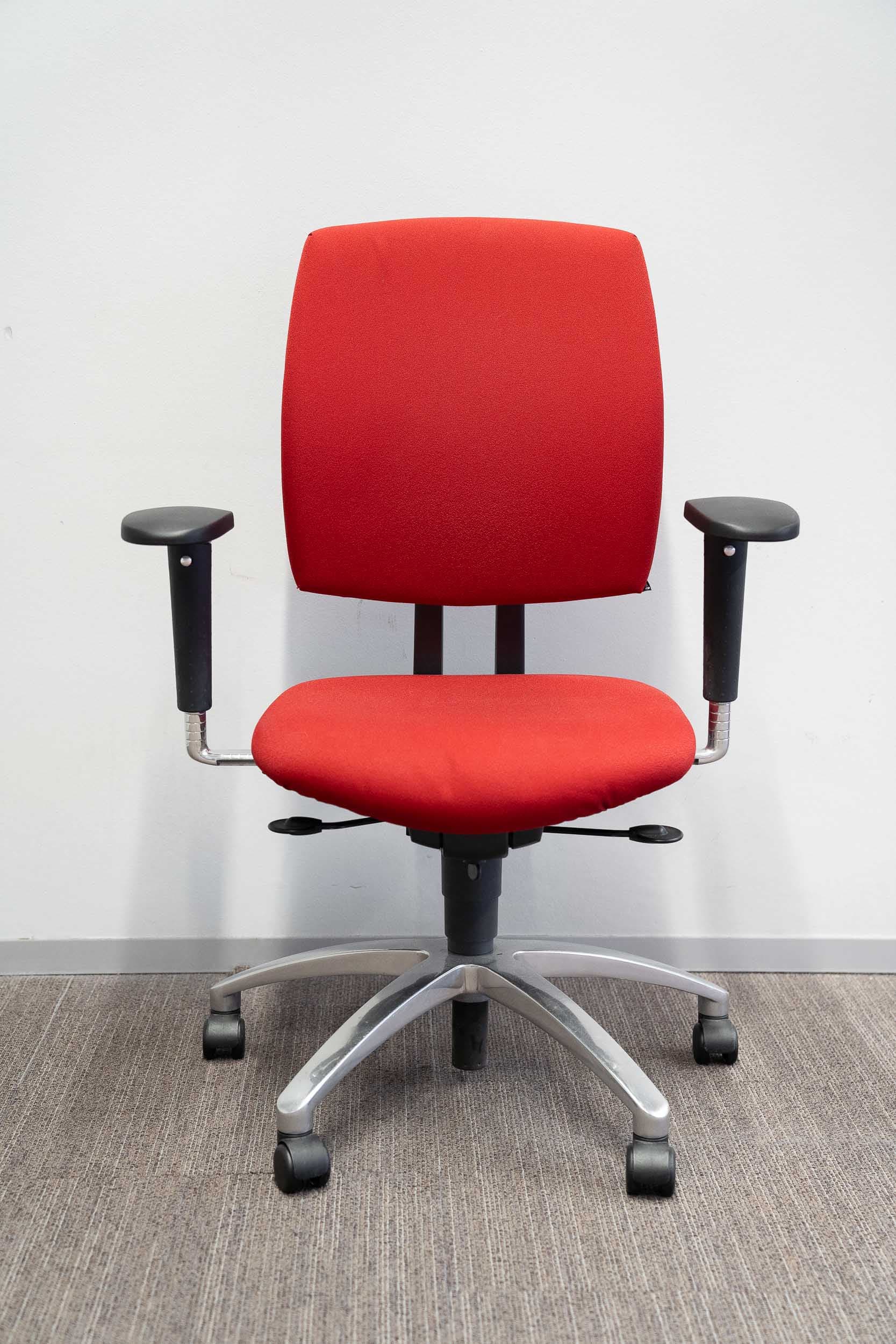 Drabert red Ergonomic office chair on wheels-1