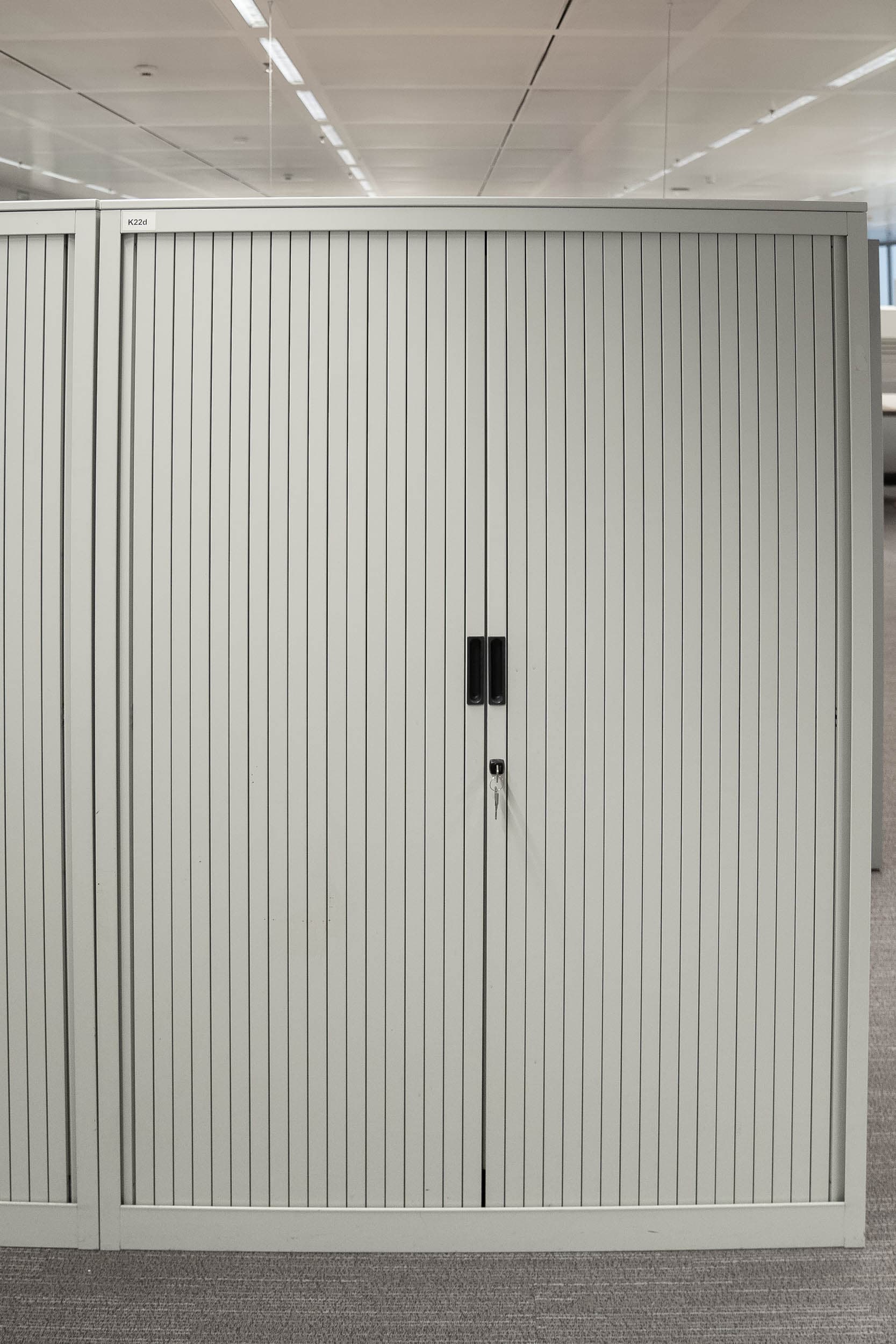 SAMAS Armoire de rangement grise avec système de fermeture à clé 165cm-0