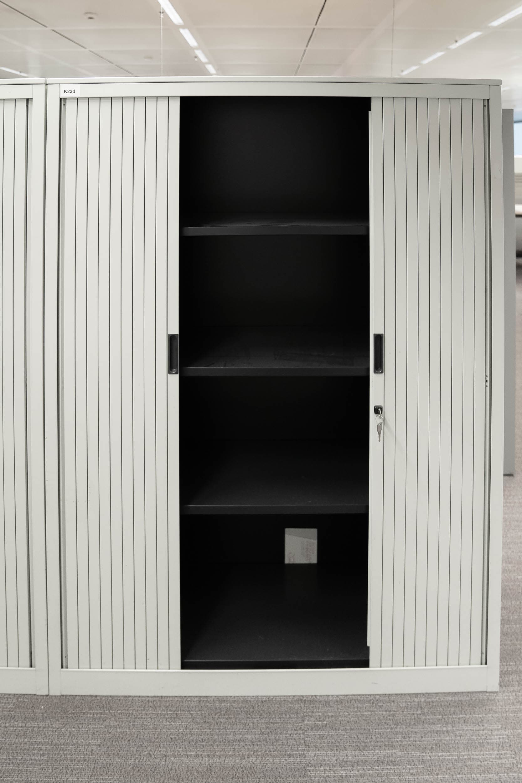 SAMAS Armoire de rangement grise avec système de fermeture à clé 165cm-2