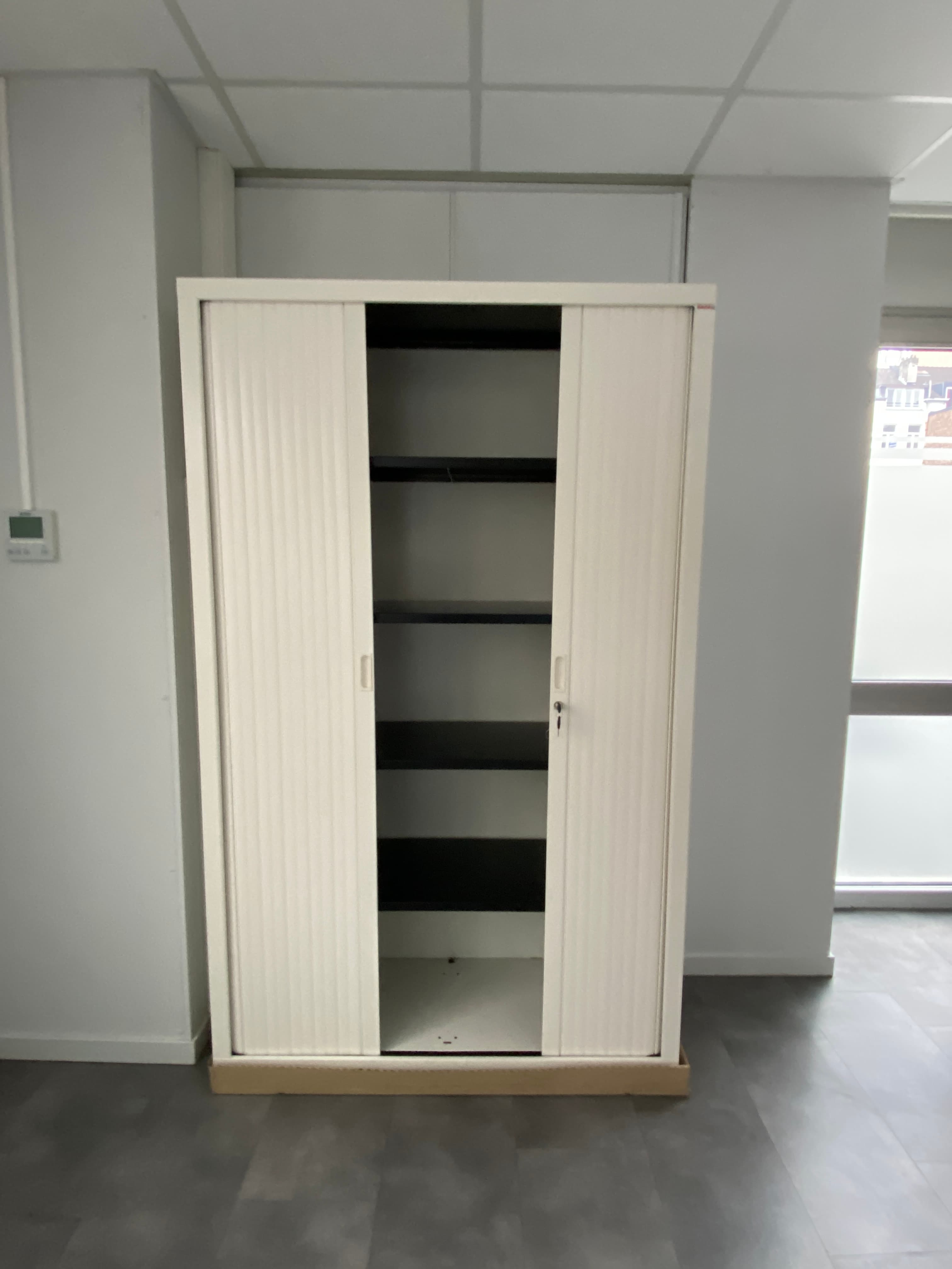 200cm Berhin white cupboard storage with keys-0