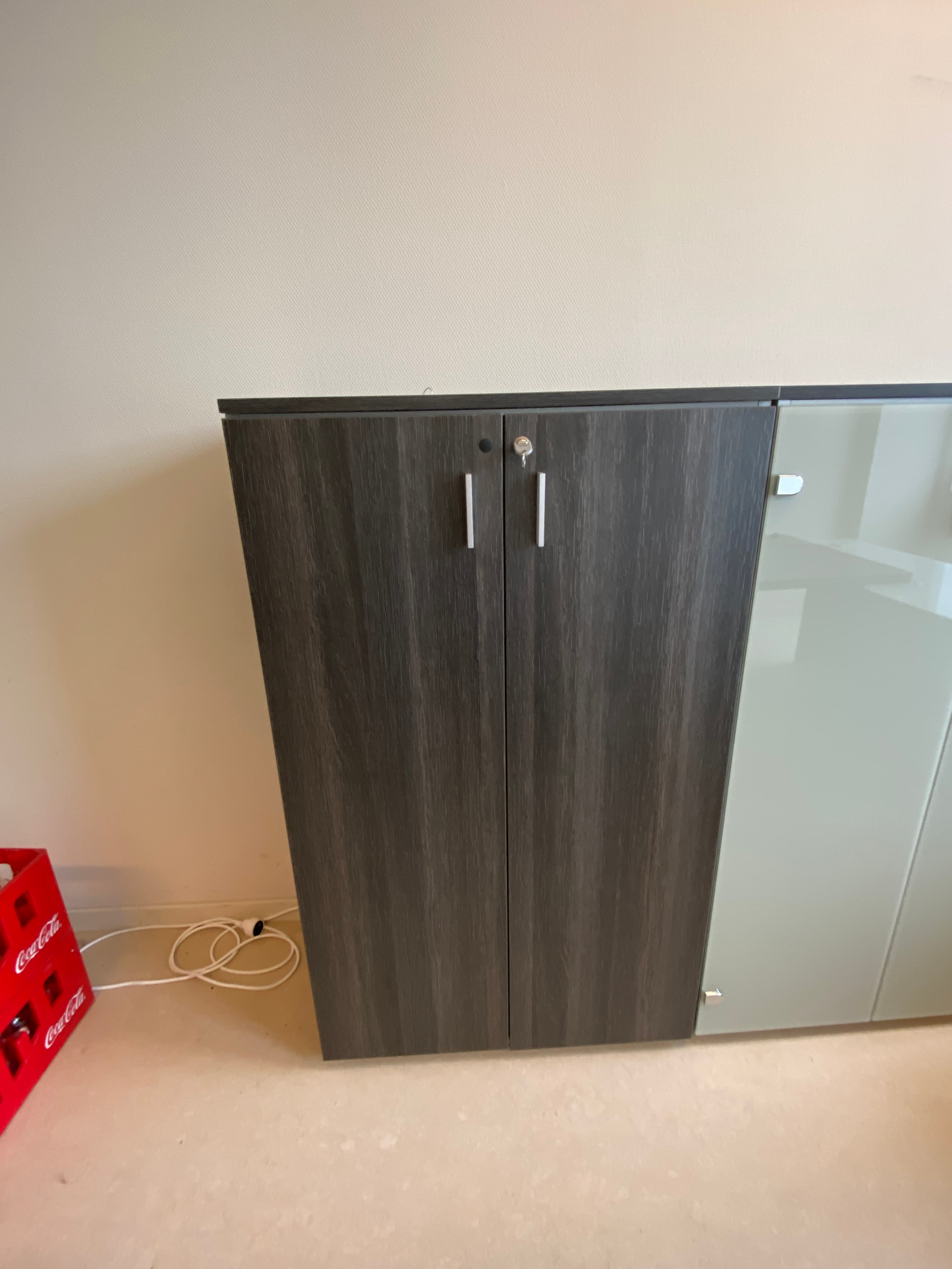 Brown medium Storage with key-3