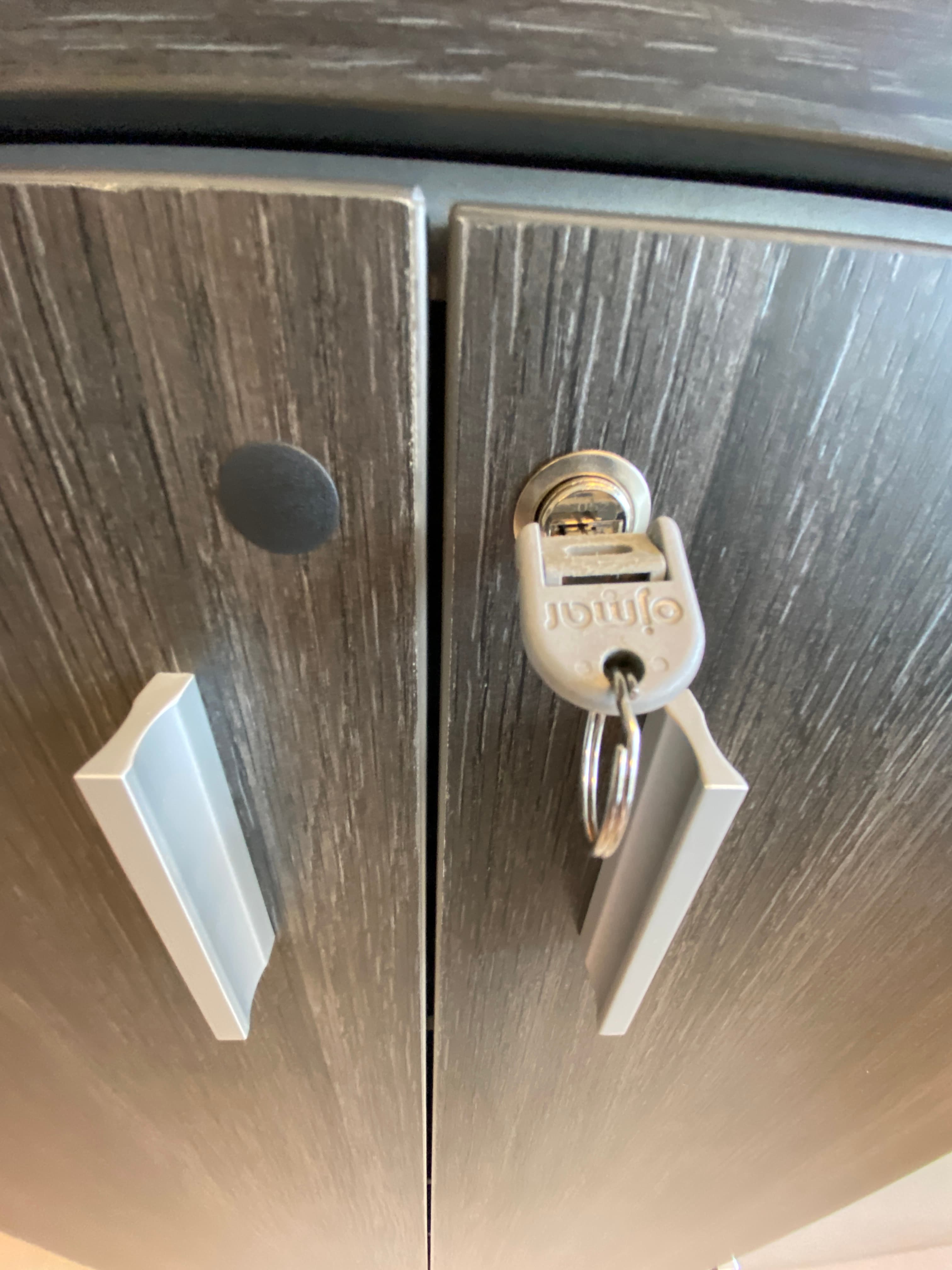 Brown medium Storage with key-4