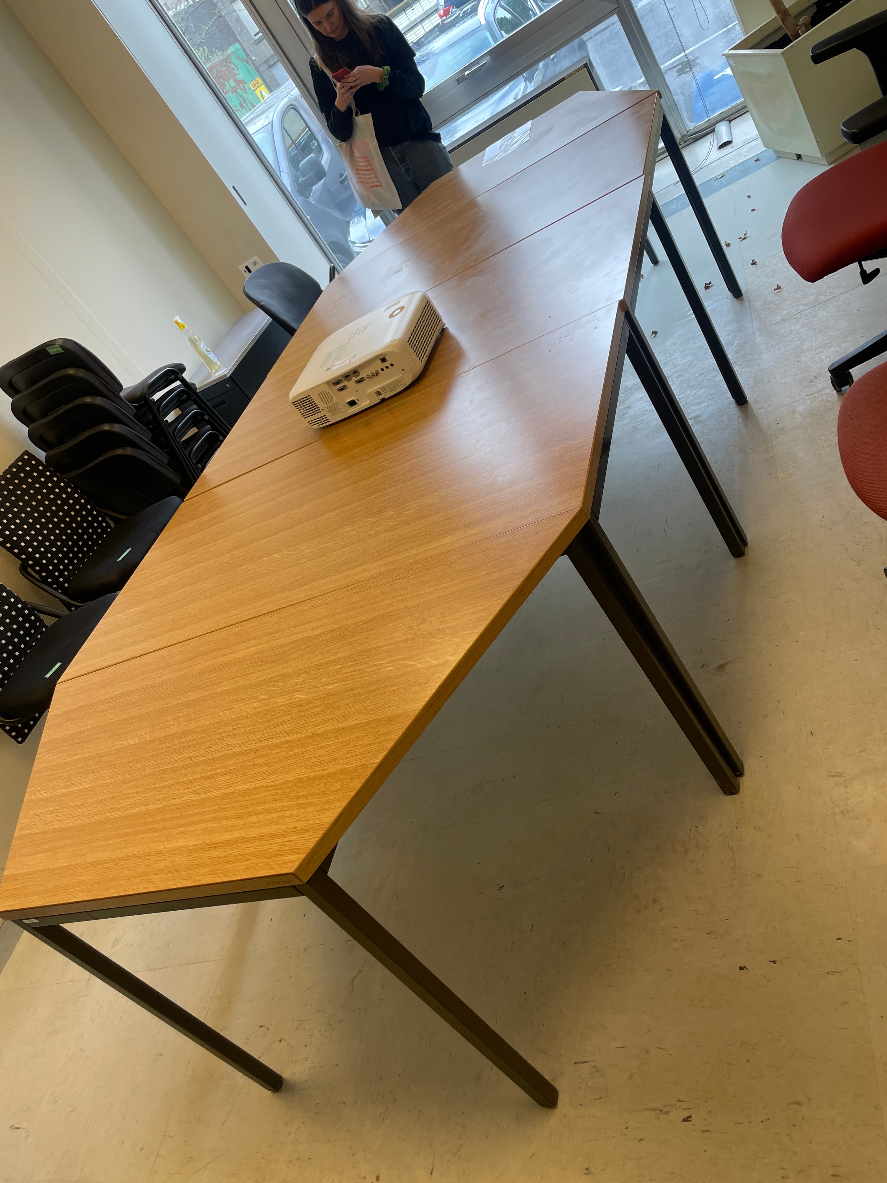 TDS 330cm meeting table in brown legs-1