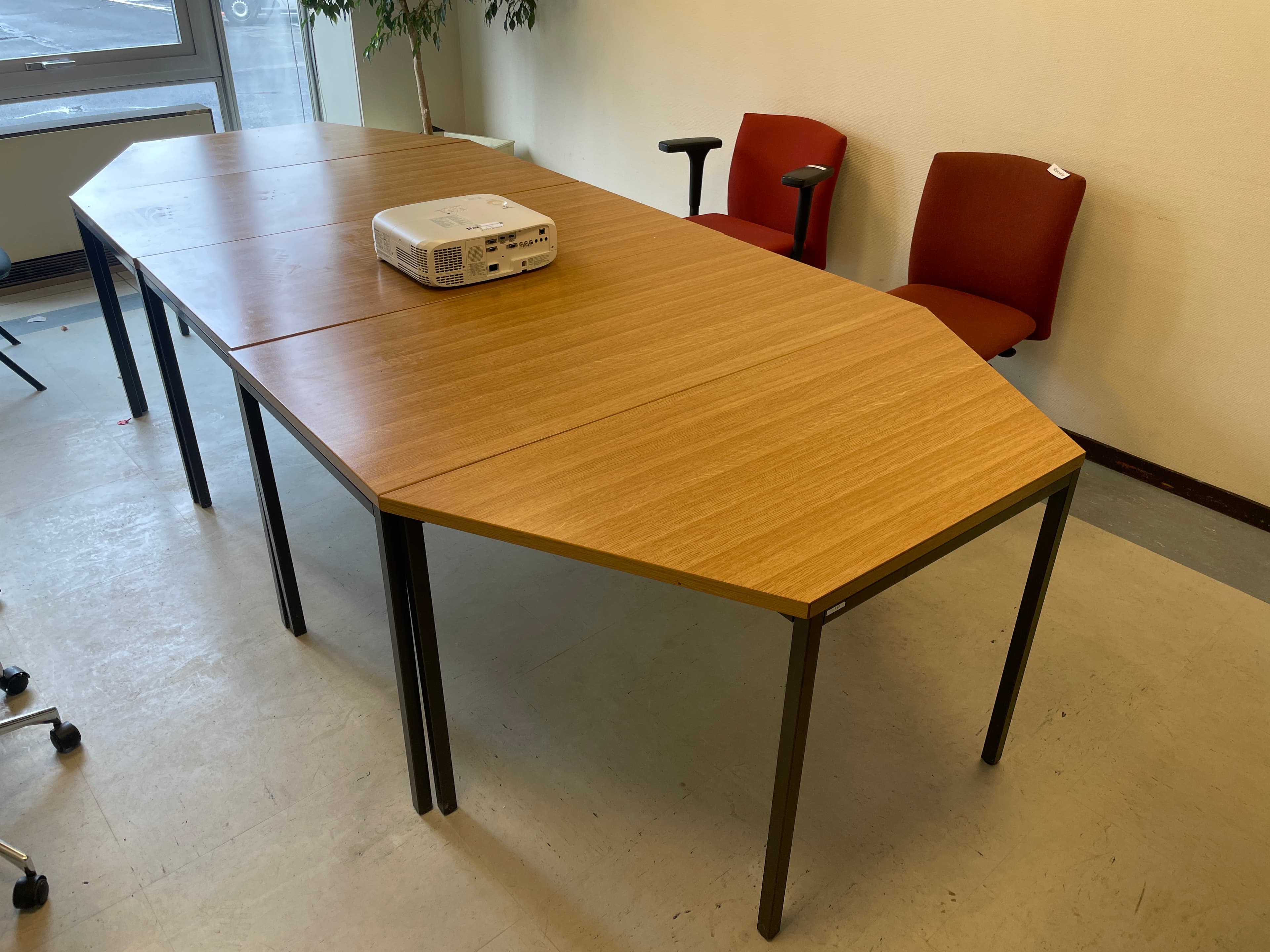 TDS 330cm meeting table in brown legs-2