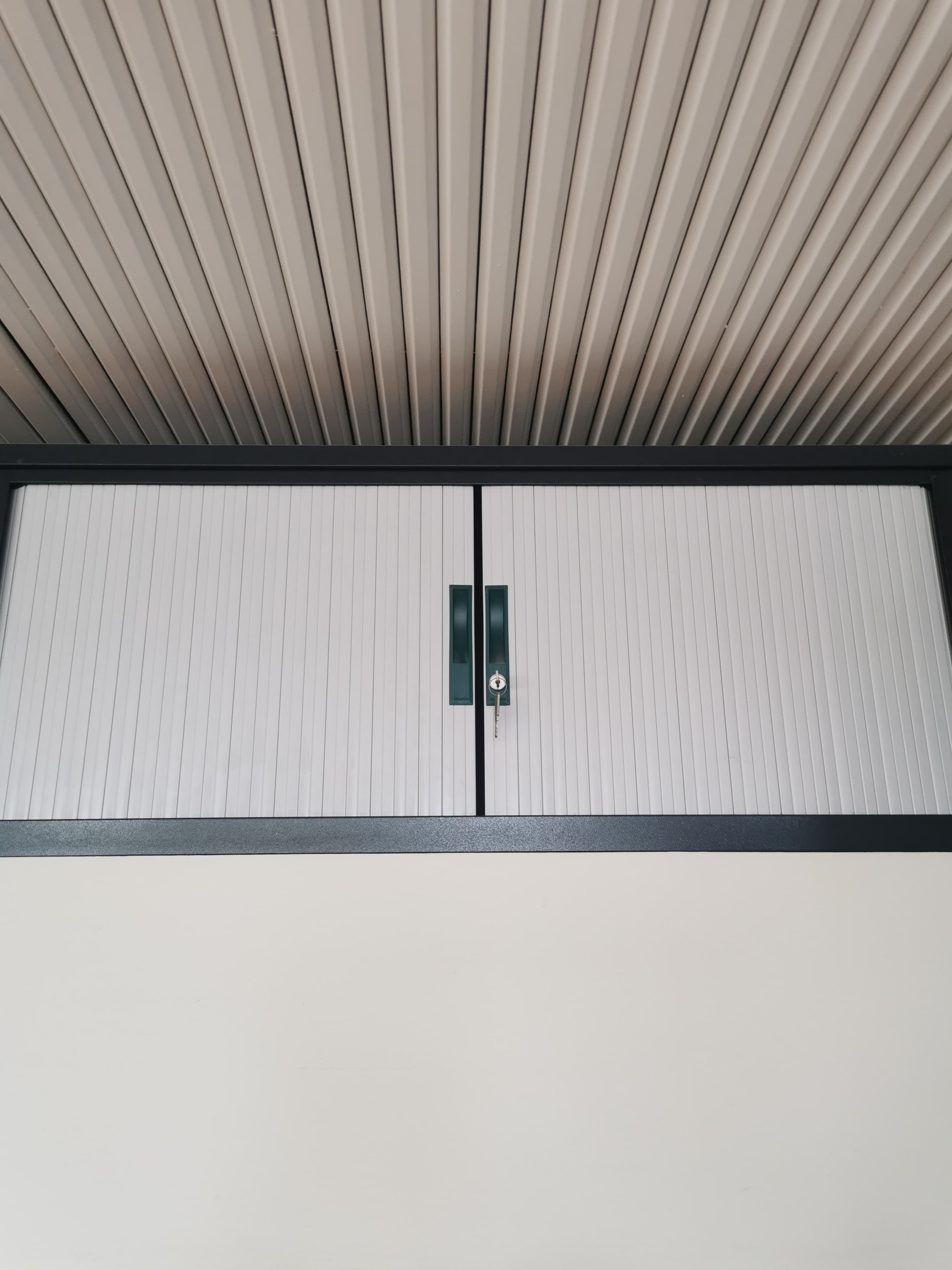 TDS 50cm small Grey storage with green handles-0