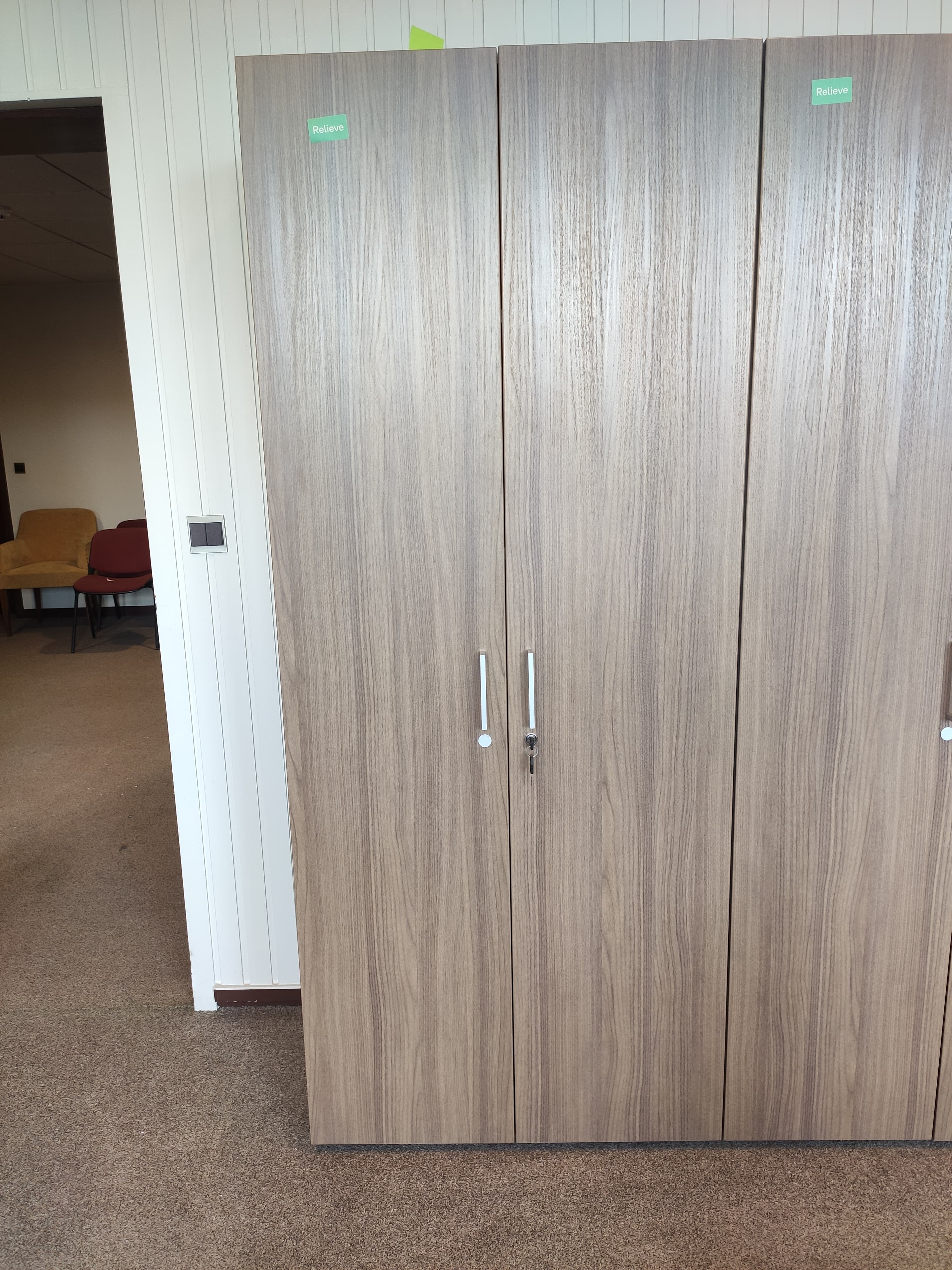 200cm medium light wooden 2 doors cupboard-0