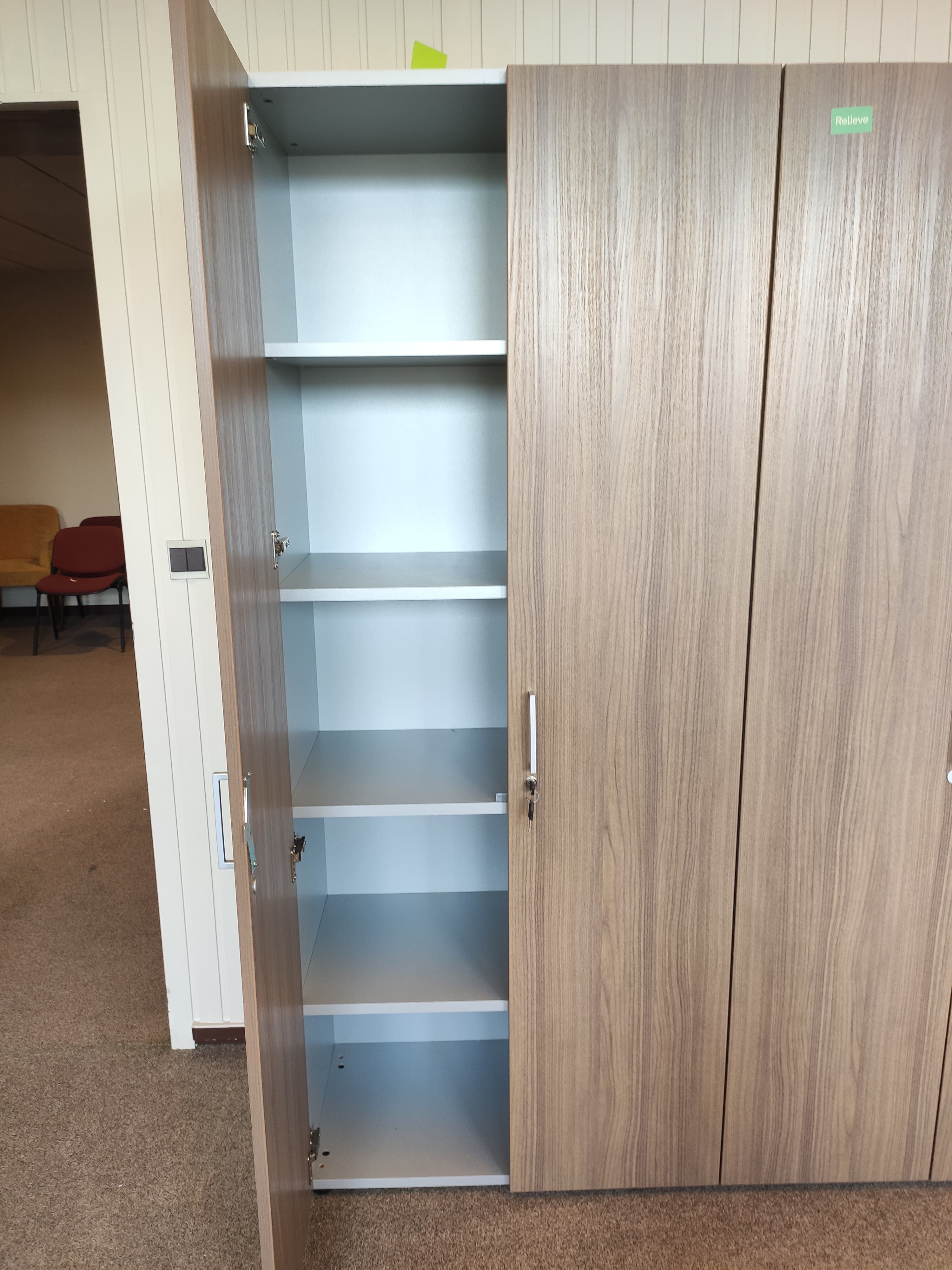 200cm medium light wooden 2 doors cupboard-1