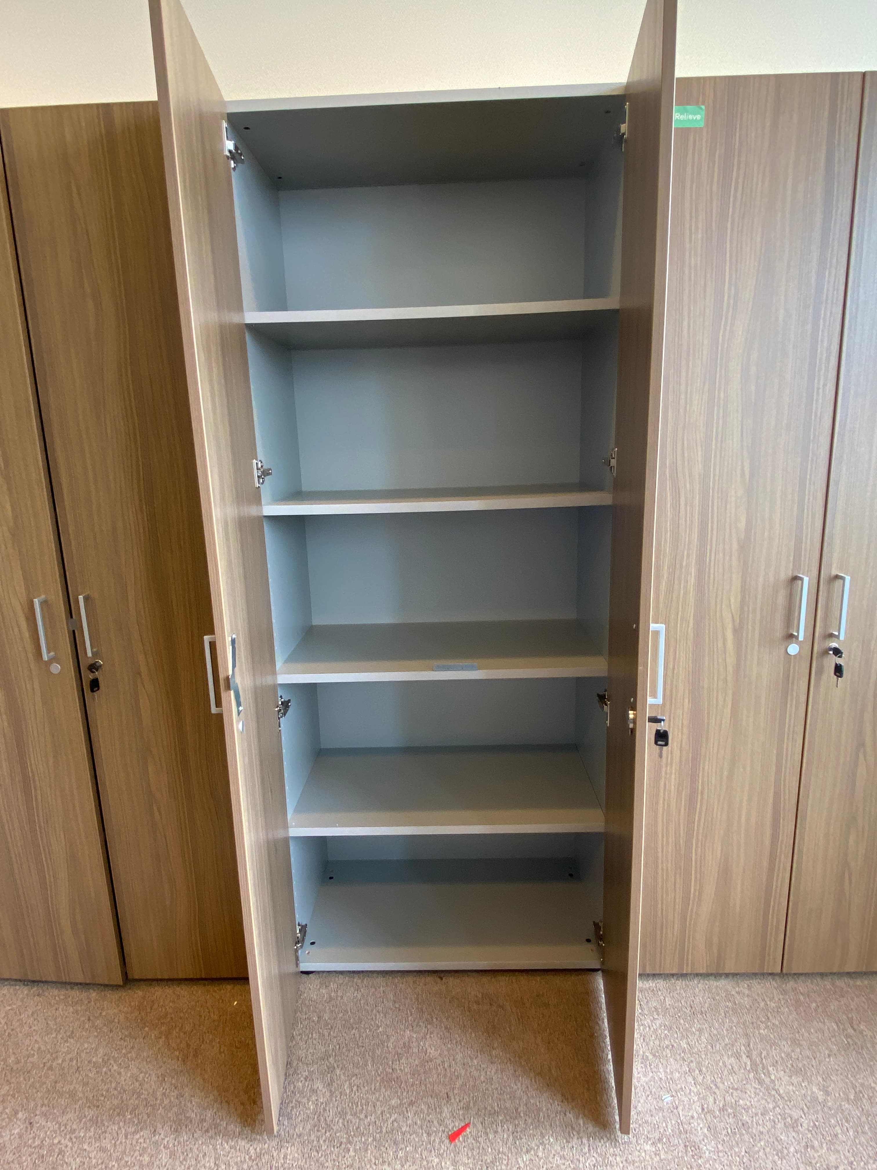 200cm medium light wooden 2 doors cupboard-4