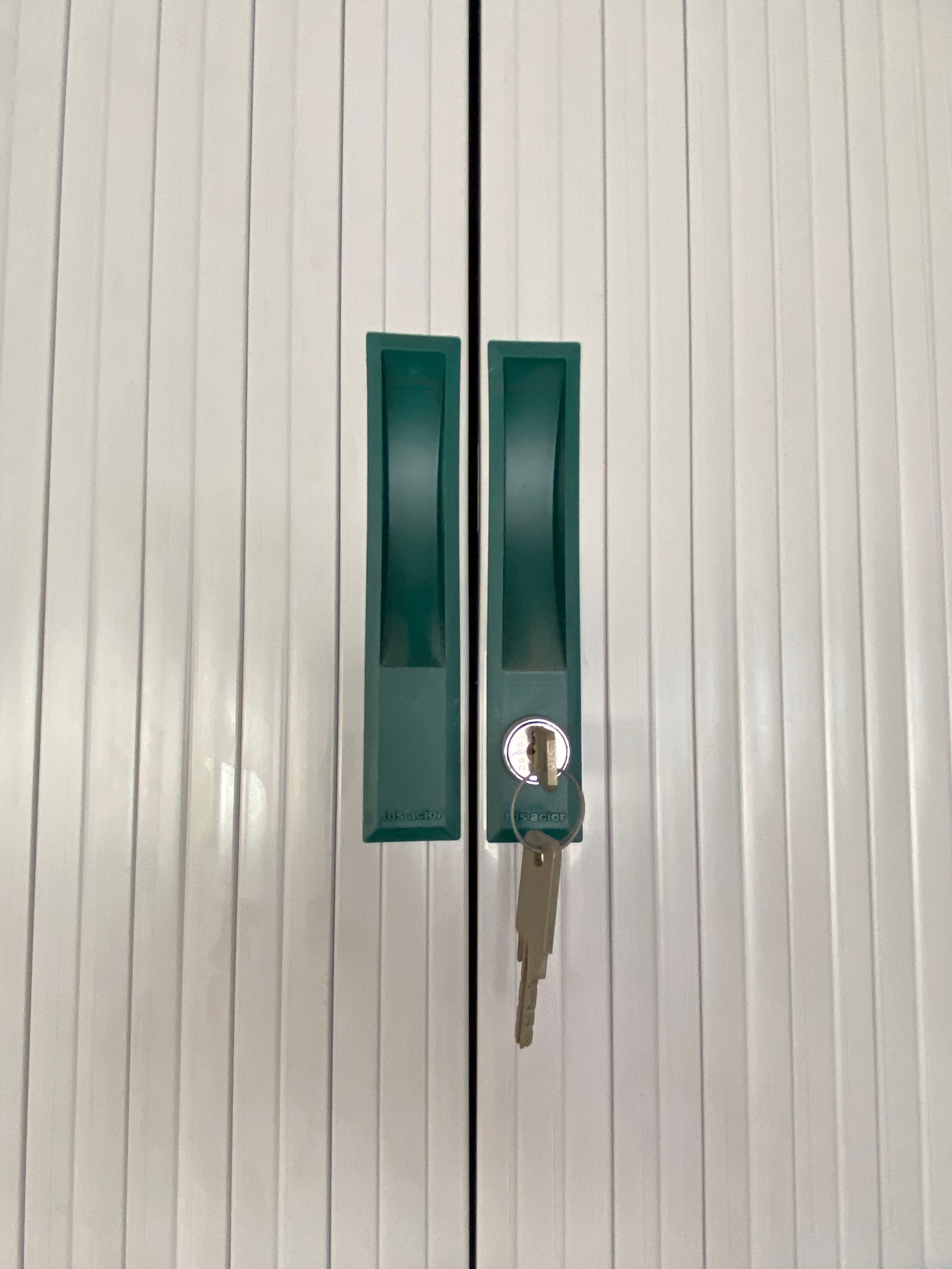 TDS 50cm small Grey storage with green handles-1