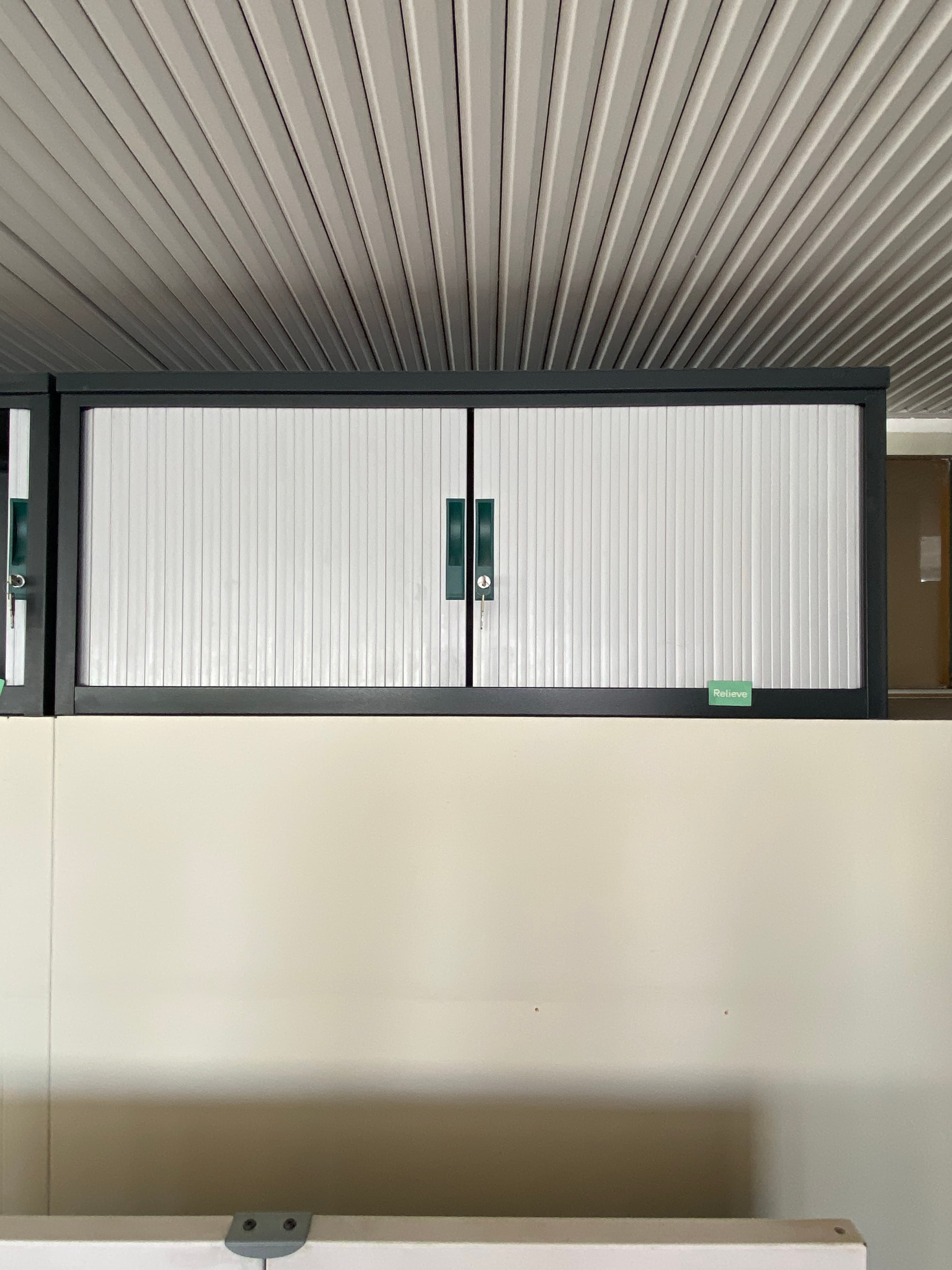 TDS 50cm small Grey storage with green handles-3