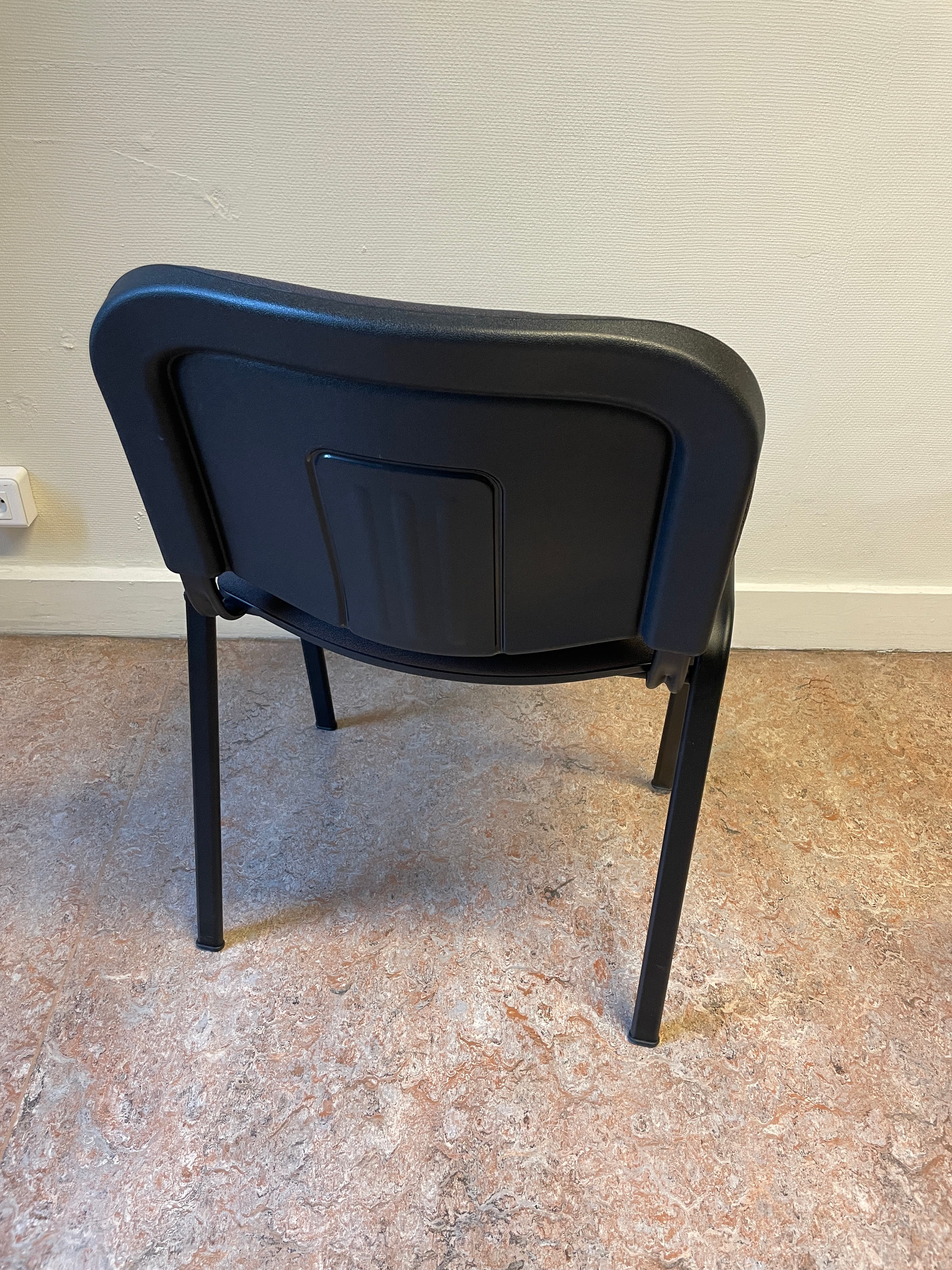 Dark brown stackable chairs-1