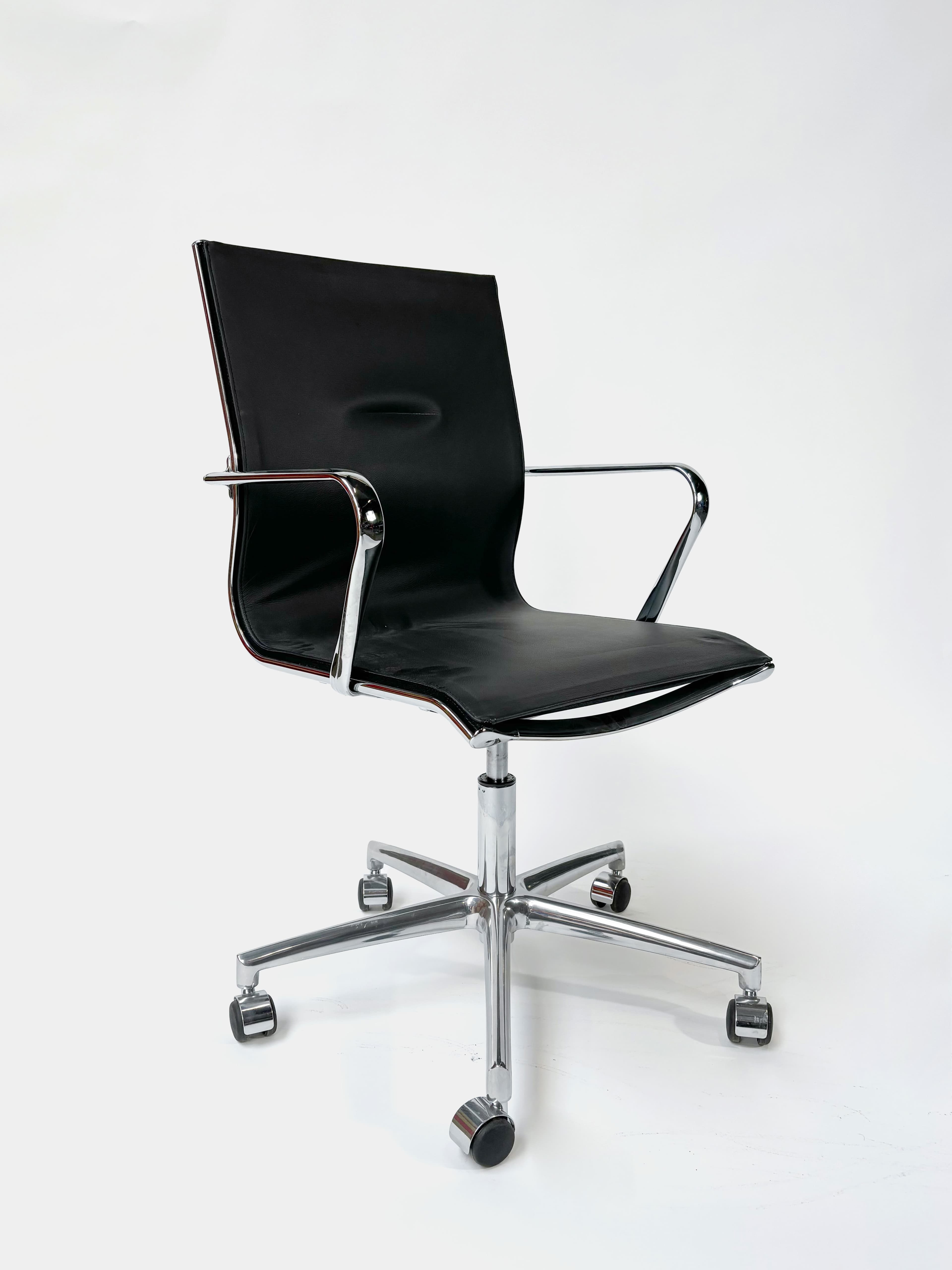 FANTONI ELLE LEATHER Office chair on wheels-0