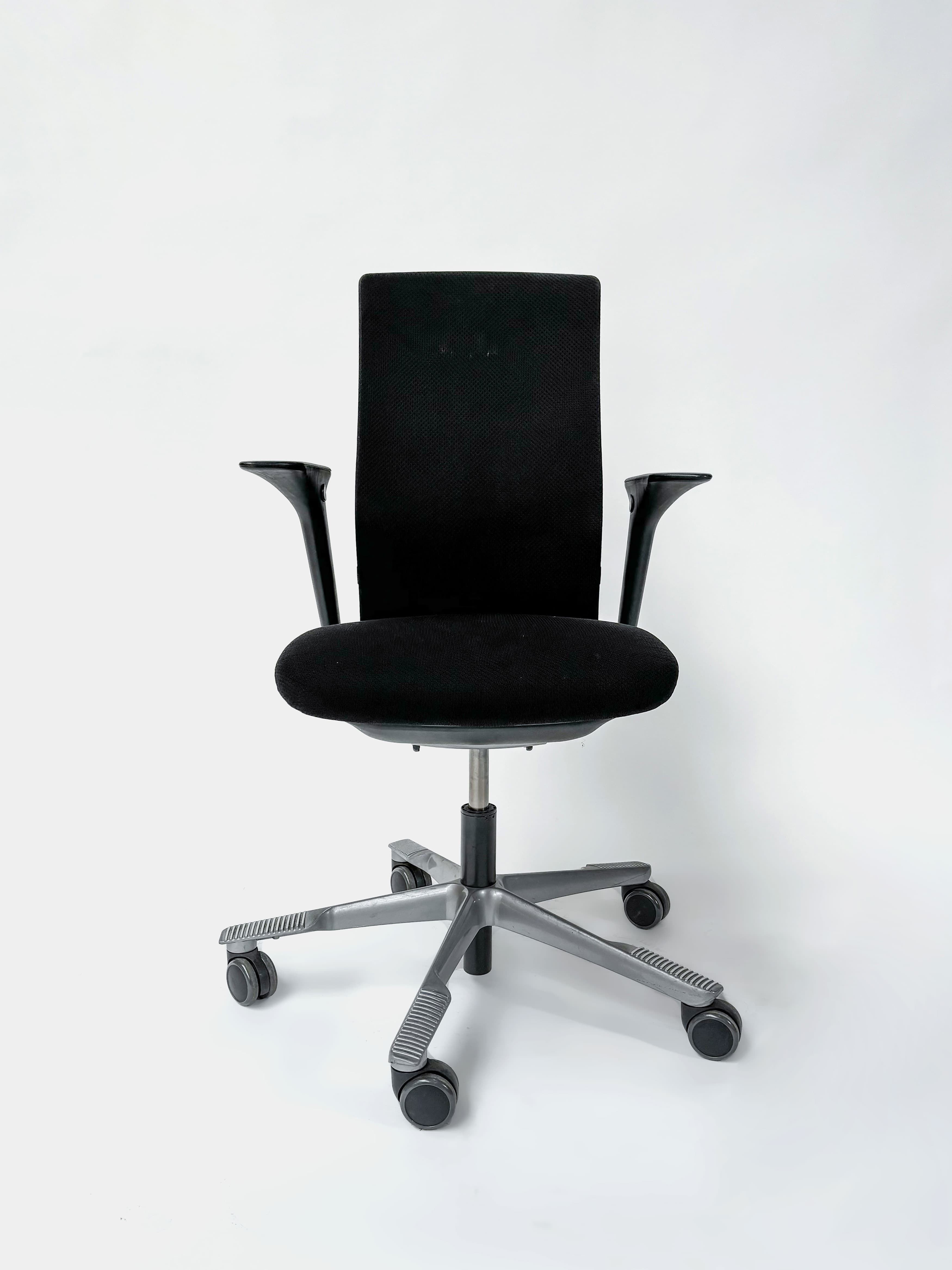 HAG Adjustable black office chairs on wheels-1