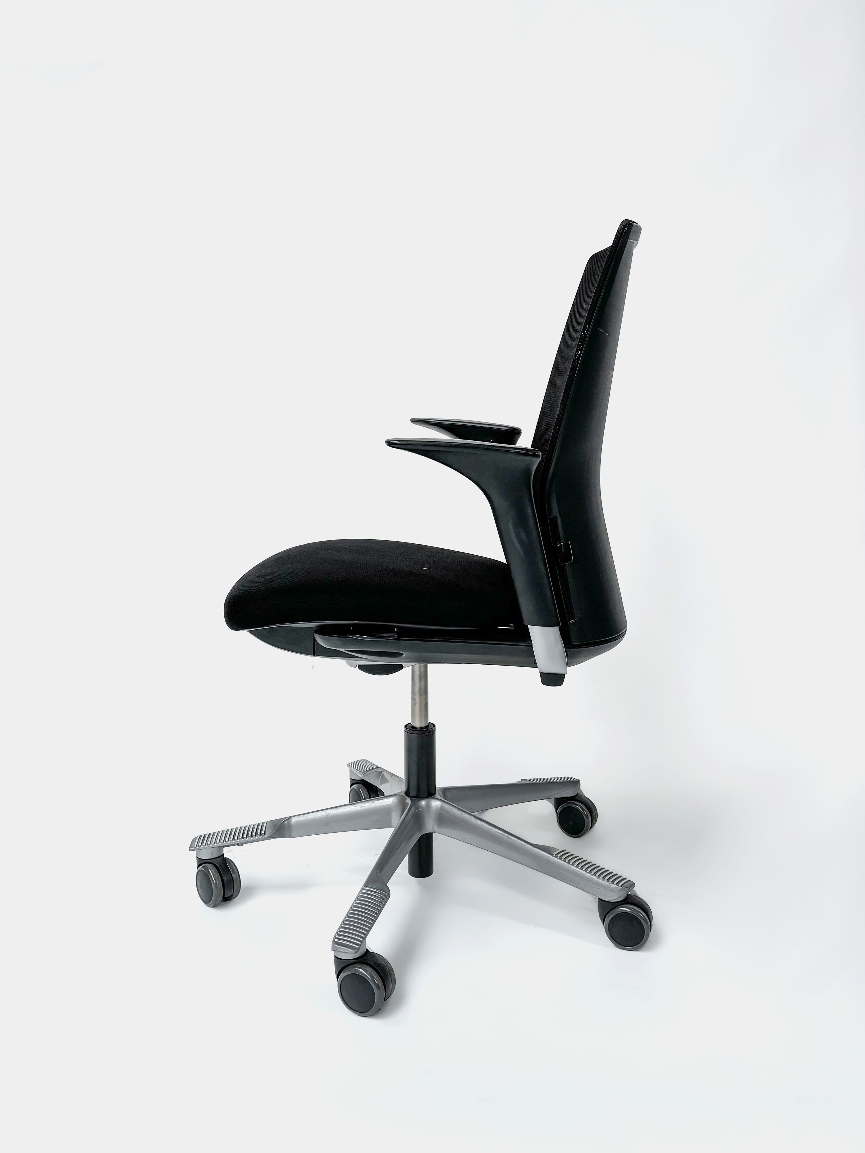 HAG Adjustable black office chairs on wheels-3