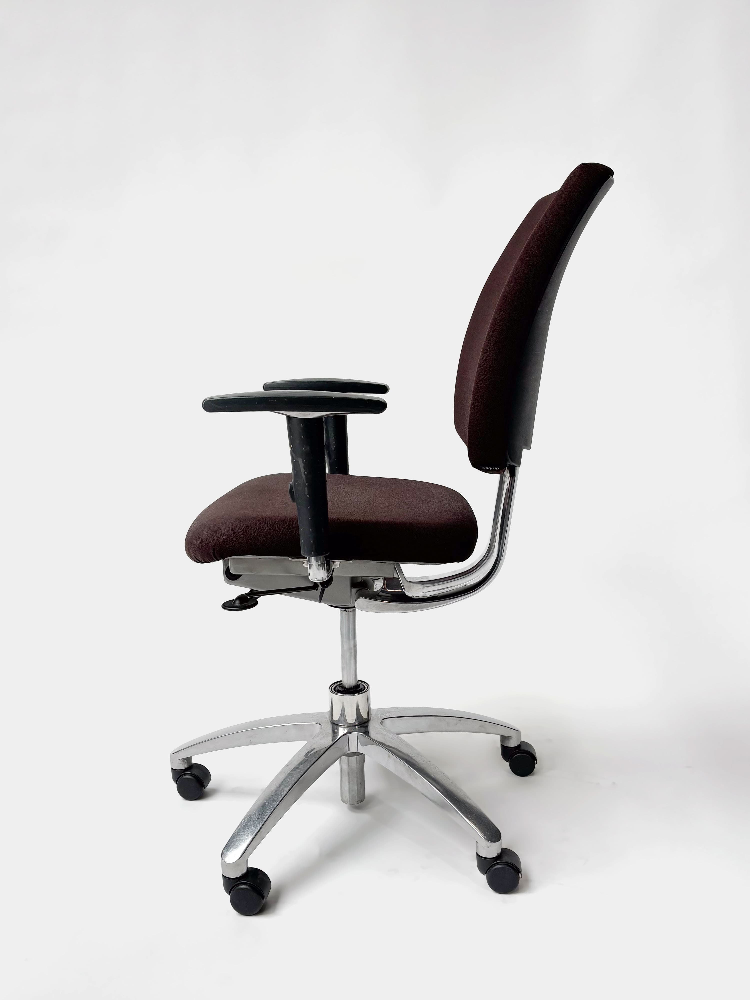 Drabert Dark brown office chair on chromed legs and with wheels-3