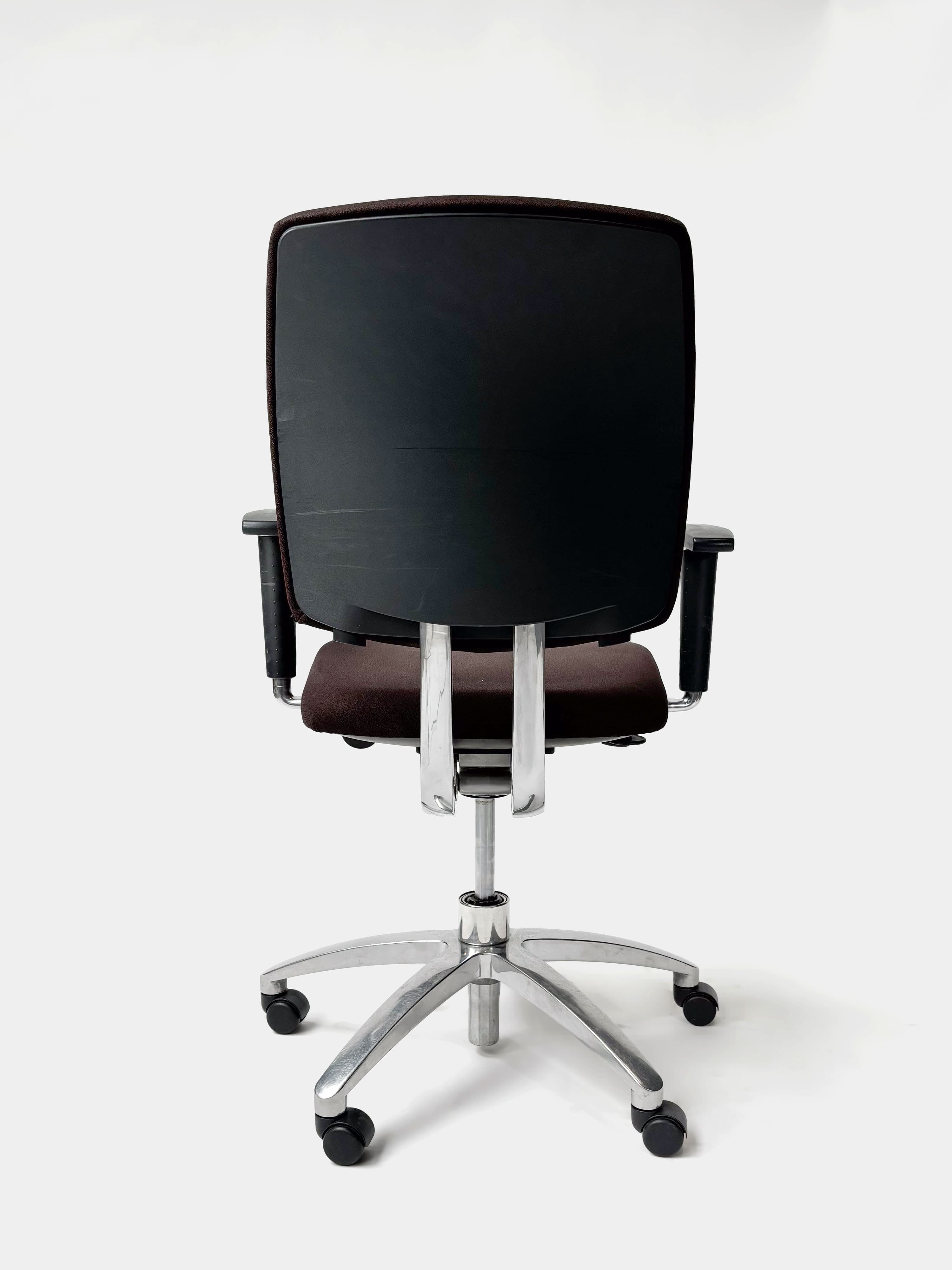Drabert Dark brown office chair on chromed legs and with wheels-4