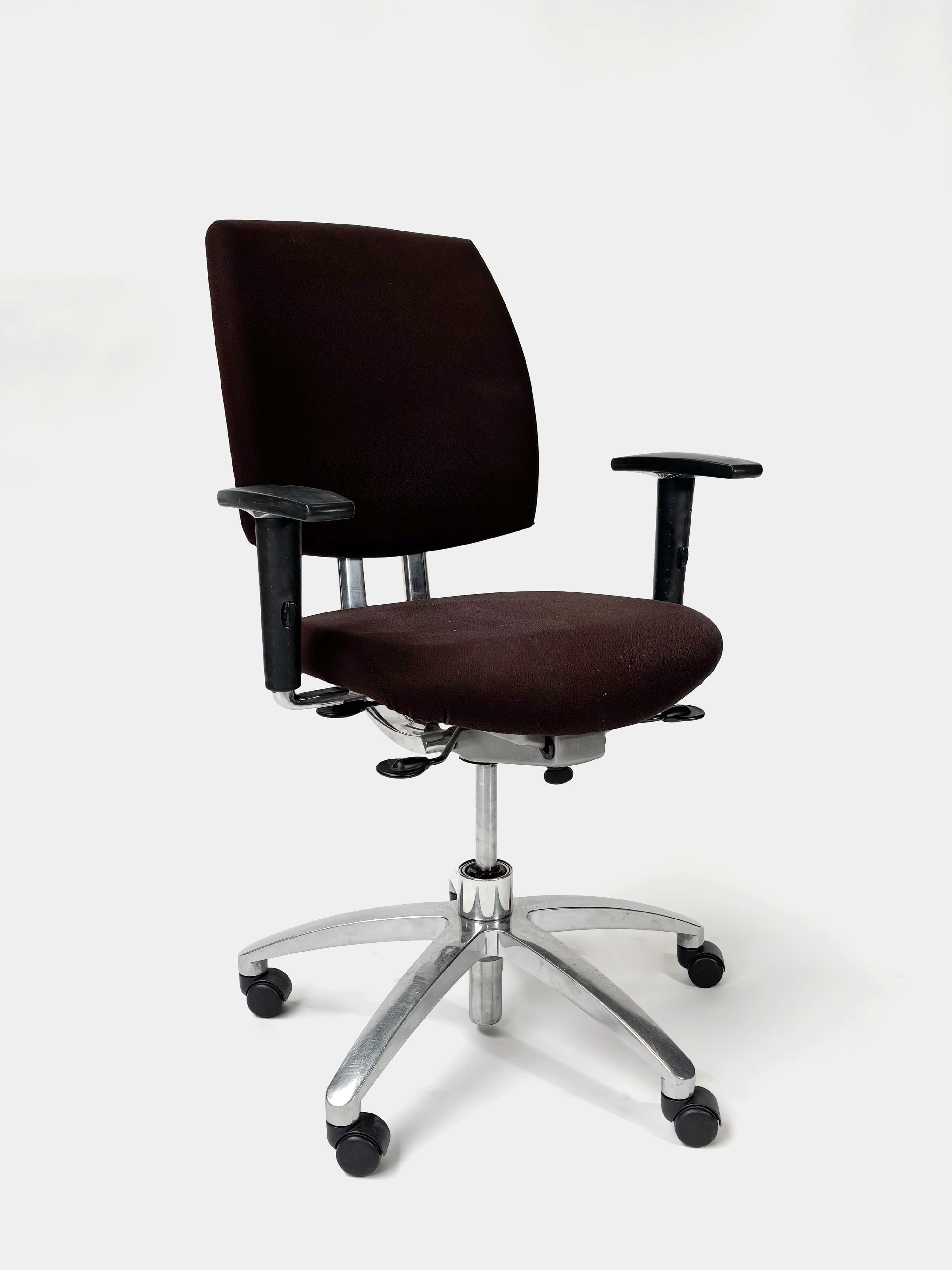 Drabert Dark brown office chair on chromed legs and with wheels-0