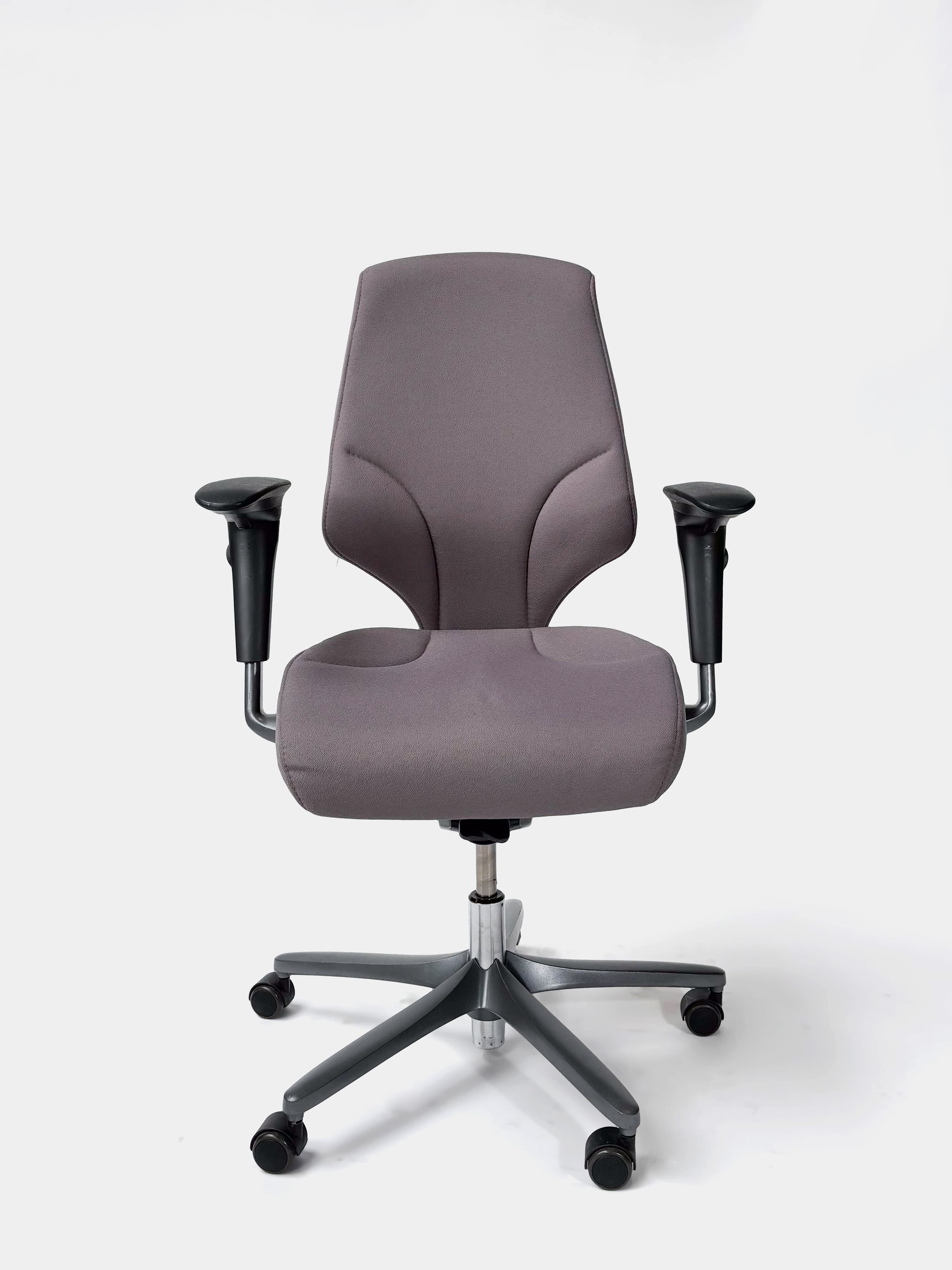 Giroflex Charcoal Grey Fabric Ergonomic Office Chair with Adjustable Armrests and Lumbar Support-1